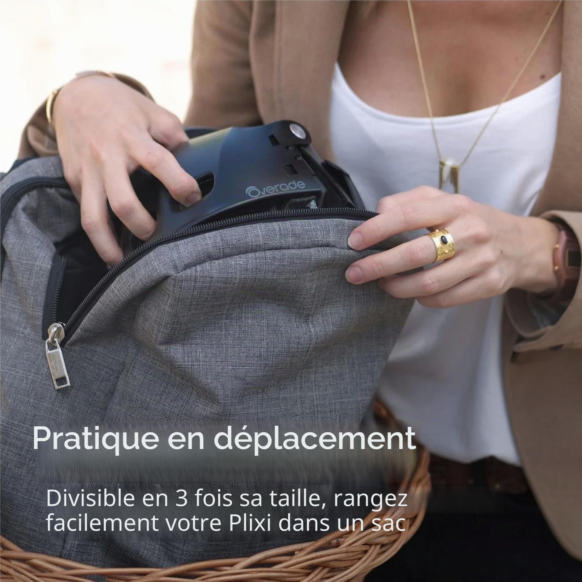 Overade Innovation Française - Casque Pliable Plixi Pour Vélo, Trottinette, Rollers. Certifié Ce En1078, Protège Comme Un Casque Classique. Volume Divisé Par 3. Deux Tailles.