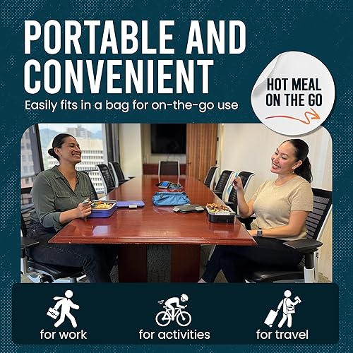 Miniatura 9 de Hot Bento Fiambrera y calentador de alimentos con calefacción automática - Funciona con pilas, portátil, inalámbrico, comidas calientes para