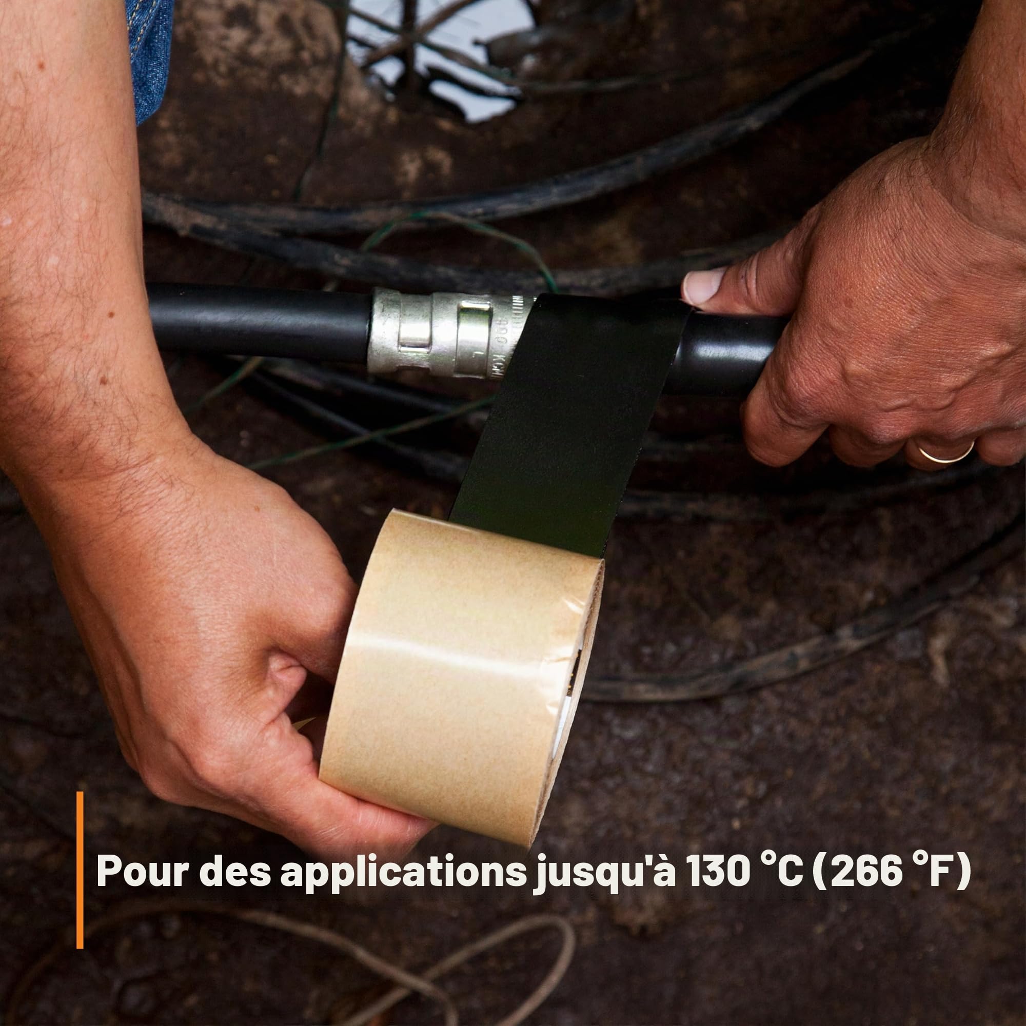 3M Scotch Rubber Mastic Ruban adhésif électrique 2228, 5,1 cm x 3 m, noir, auto-fusionnant, pour isolation et étanchéité, 1 rouleau