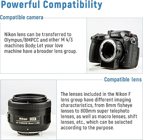 Miniatura 3 de VILTROX Adaptador de lente NF-M1, convertidor de lente de enfoque automático, adaptador de montaje de lente de cámara compatible con Nikon F-Mount