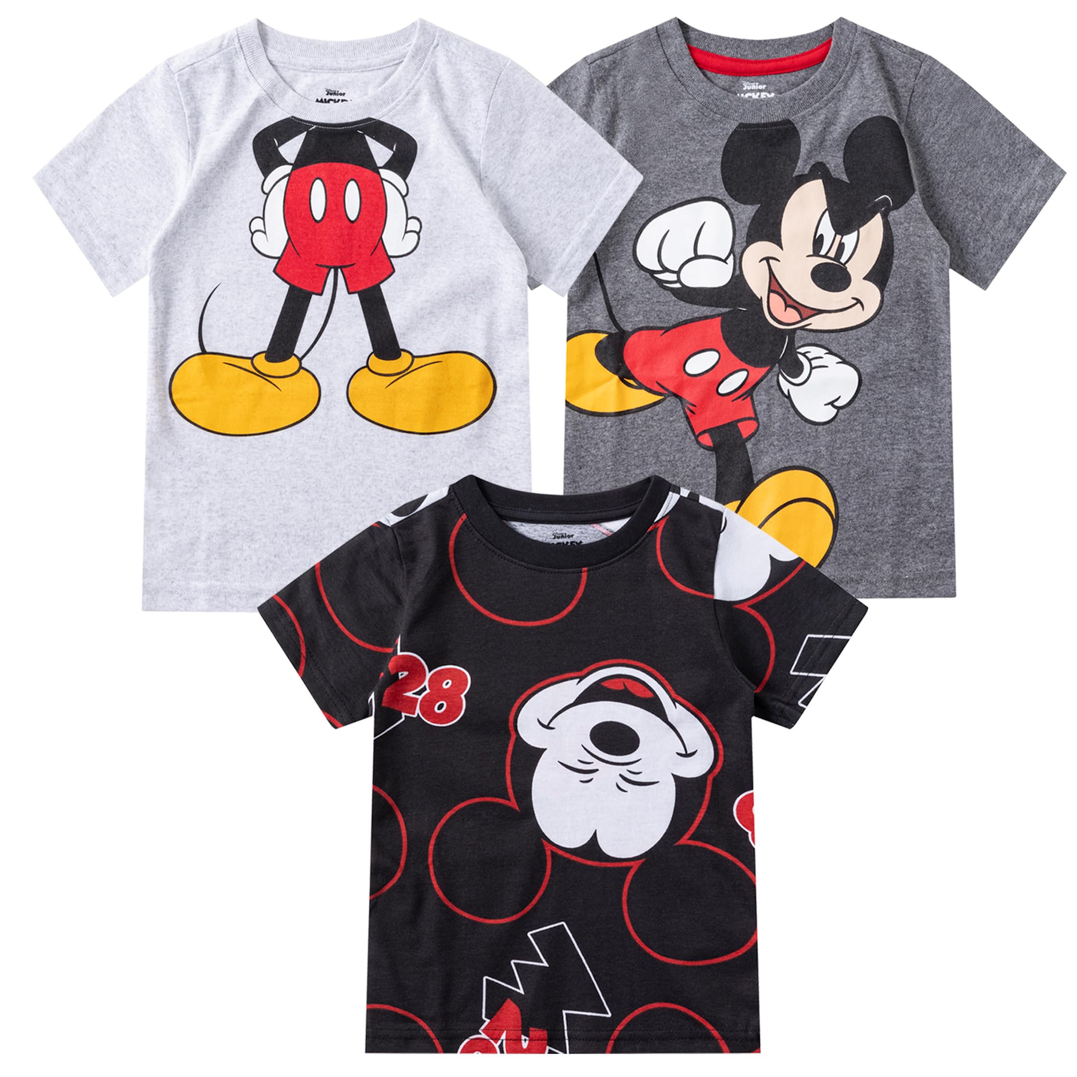 Disney Topolino - Confezione da 3 magliette a maniche corte per bambini e ragazzi grandi