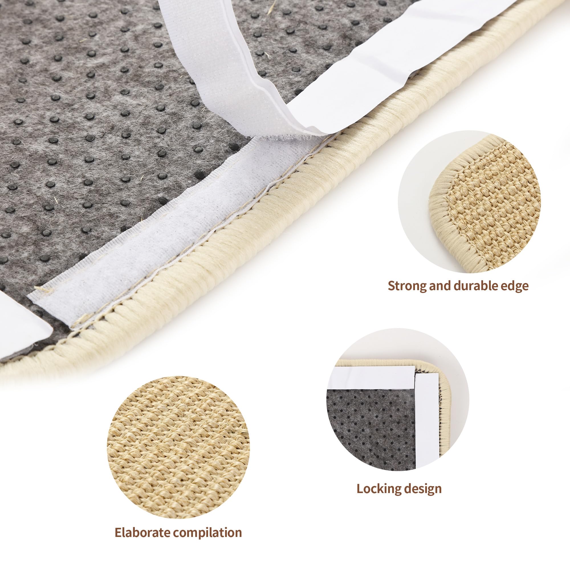 Tappetino Tiragraffi per Gatti, 2 pezzi di Tiragraffi Divano 50x25 cm. Tappeto Tiragraffi per Gatti in sisal, resistente all'usura e durevole. Tappeto Tiragraffi per proteggere divani, porte, mobili