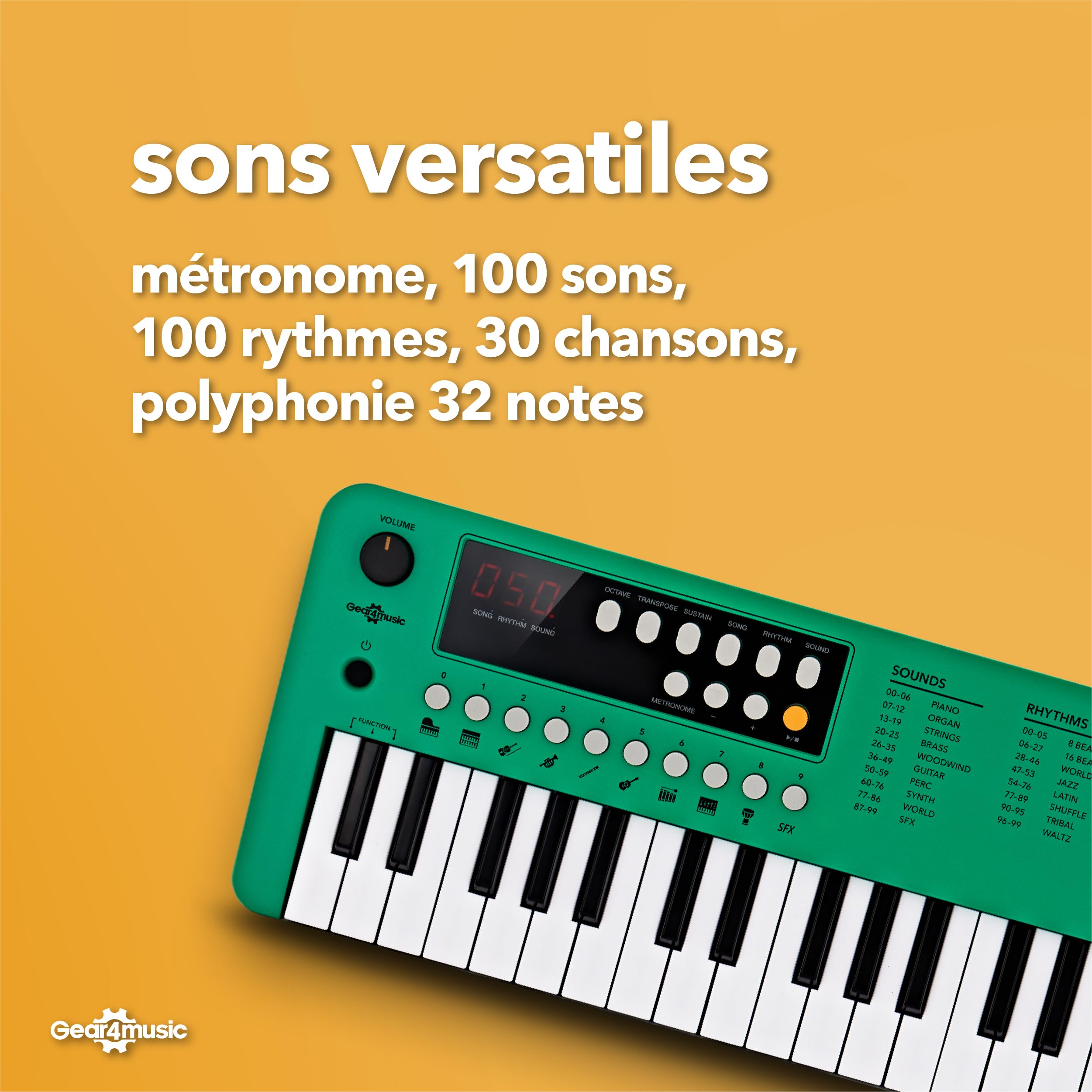 VISIONKEY-1 Mini Clavier Numérique 37 Touches pour Enfants et Débutants