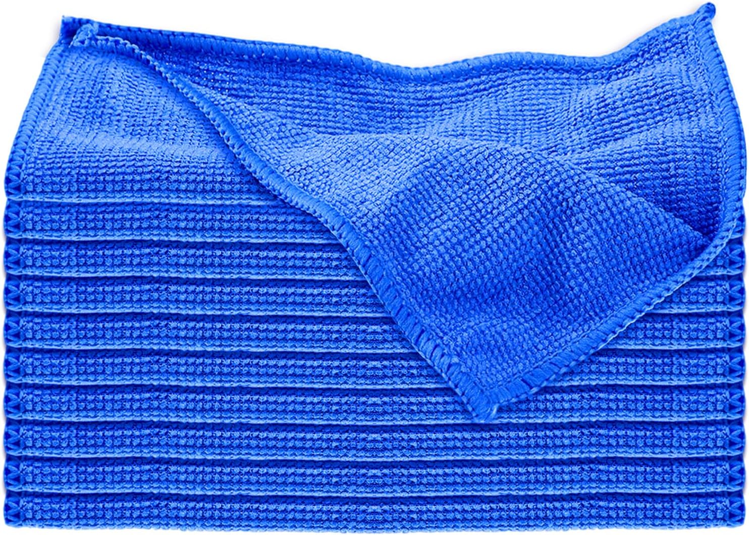 10 Pack Microfiber Cleaning Cloth 6"x6" Reusable Cleaning Rag Fast Drying Kitchen Towels Microfiber Towels Cars Wash Dry Erase Cloth for Housekeeping Home Kitchen Window Bathroom Car(Blue)