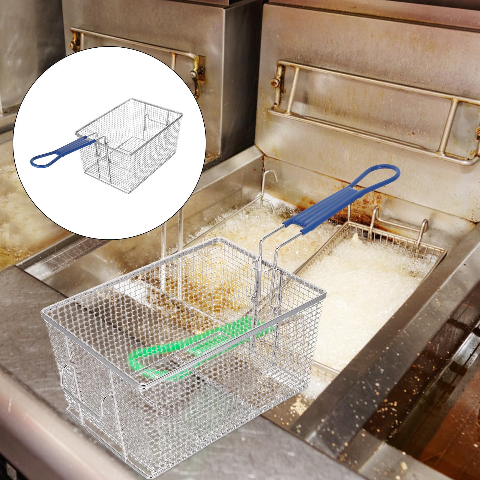Cesta para Freír Profunda de Acero Inoxidable con Asa 24 Cm