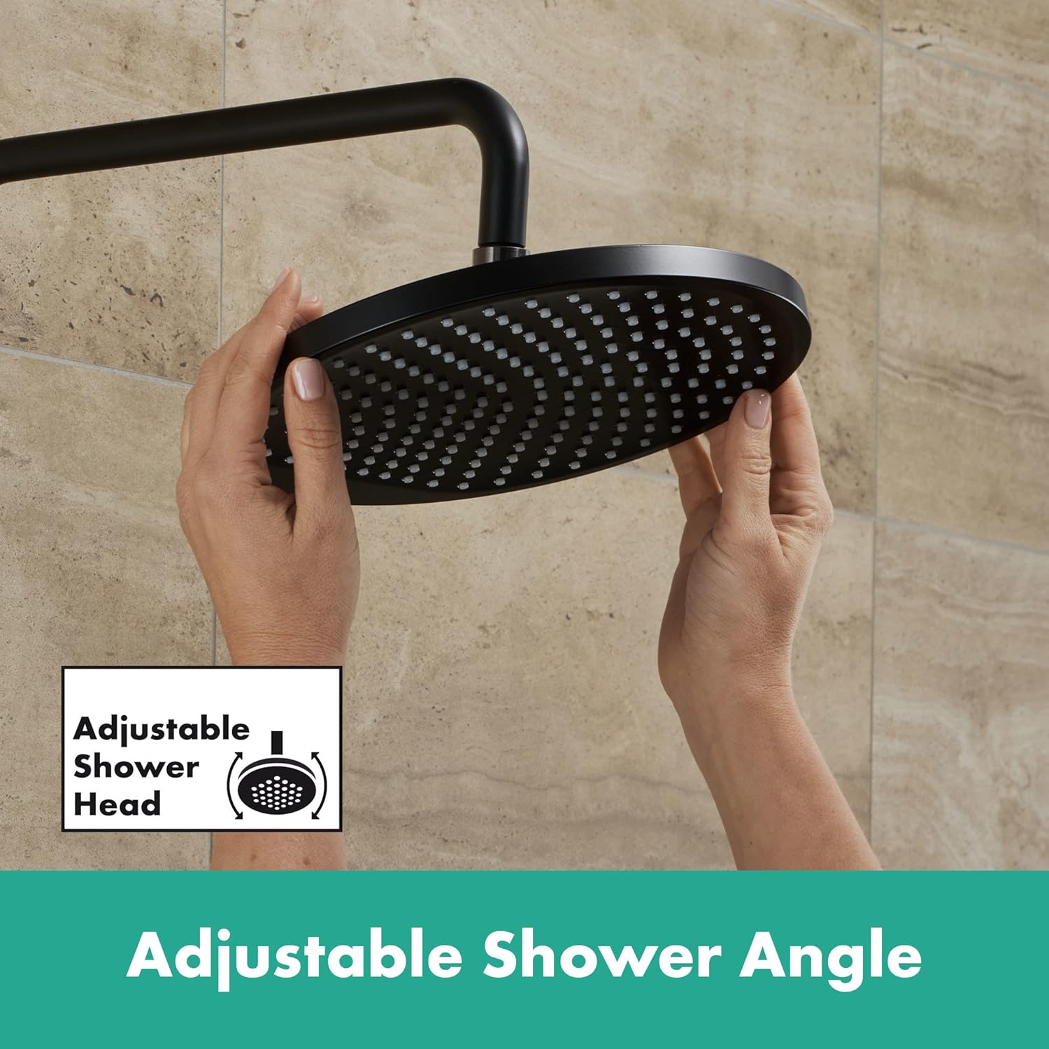 Hansgrohe Vernis Blend Shower System 240 1 Spray with Thermostat, Matt Black, 26426670