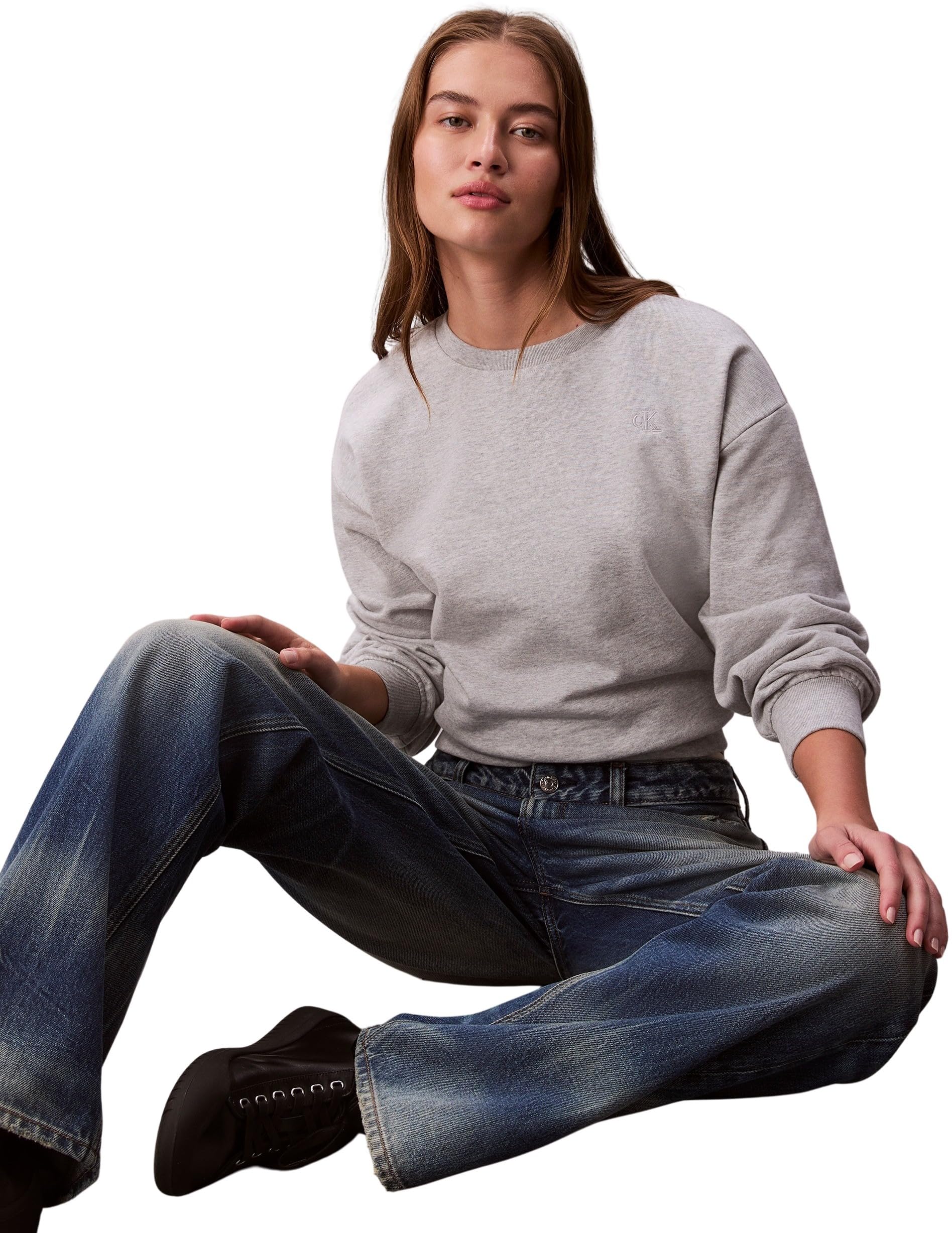 Calvin Klein Sudadera Mujer Archive Logo French Terry Crew Neck
