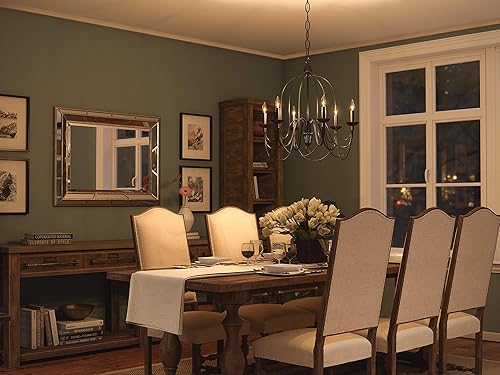 Miniatura 8 de Kenroy Home 93066ORB Pannier - Candelabros de 6 luces, grandes, bronce aceitado