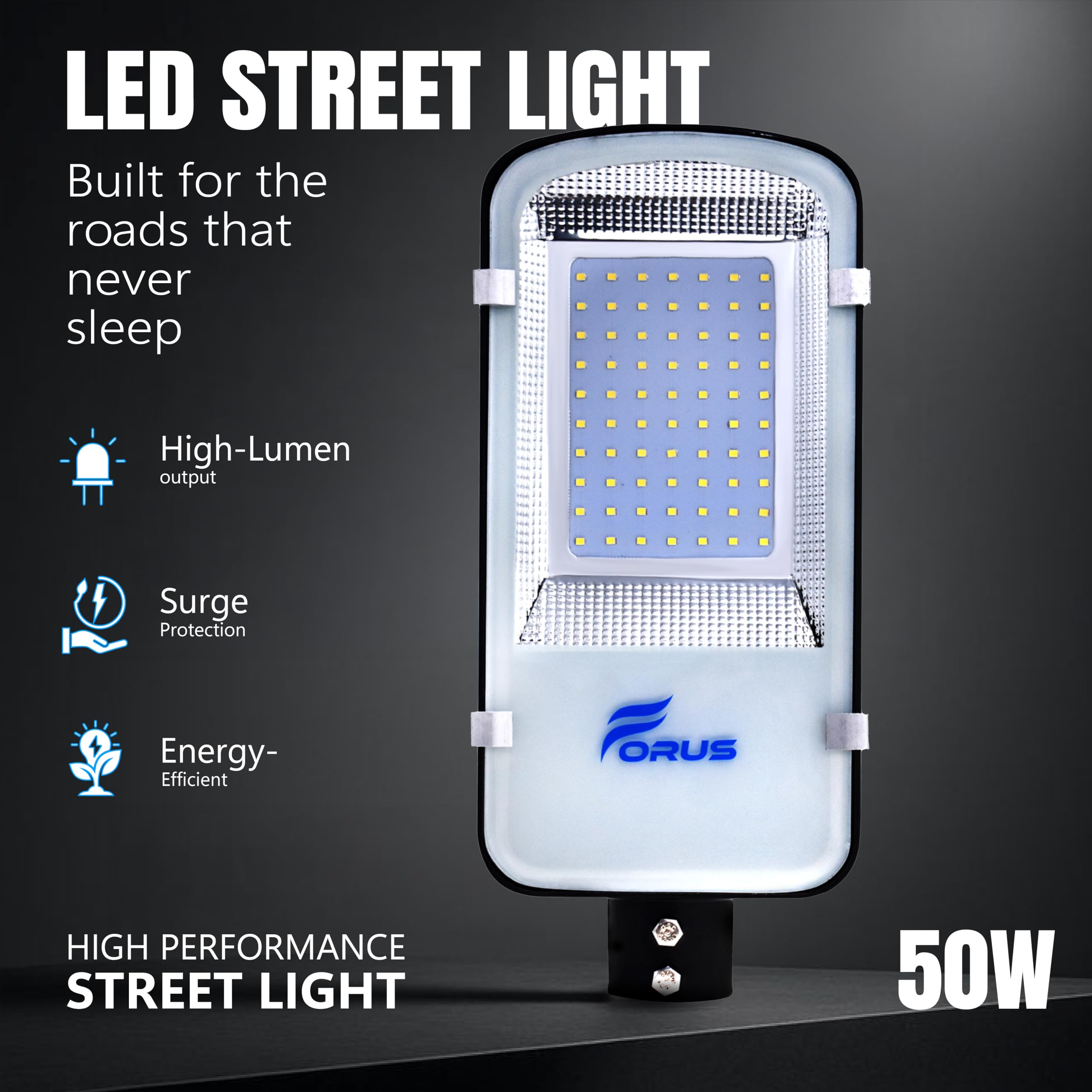 Forus LED Street Light - Waterproof & Bright -2