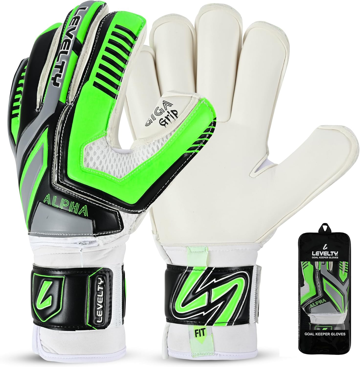 Adult Goalie Goalkeeper Gloves with Finger Protection Men Breathable Soccer Gloves Giga Palm Football Training and Match Gloves