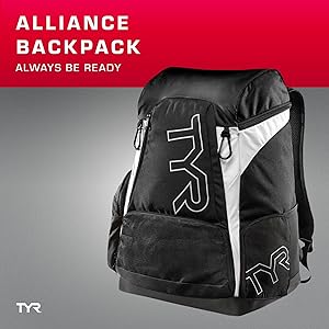 Alliance Backpack TYR Wet/Dry Athletic Gym and Pool Bag for Men and Women - Separate Wet/Dry Compartments, 45L Capacity, Ergonomic, Water-Resistant - Available in Team Colors