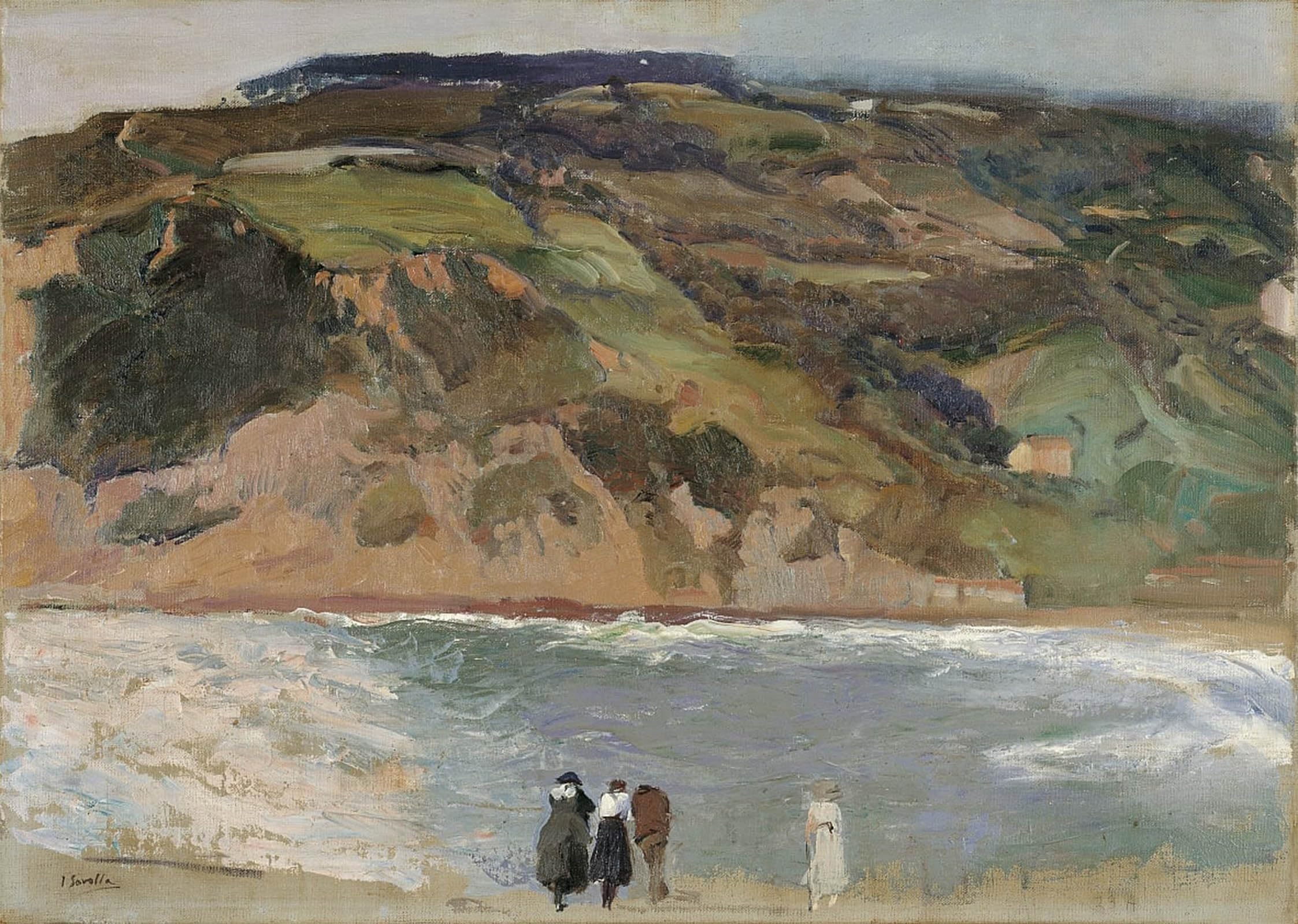 ARTXLXXBN Famous Print Painting Colorful Art Print Breakwater of San by Joaquín Sorolla Canvas Art Decorations for Home Decor 60x90cm