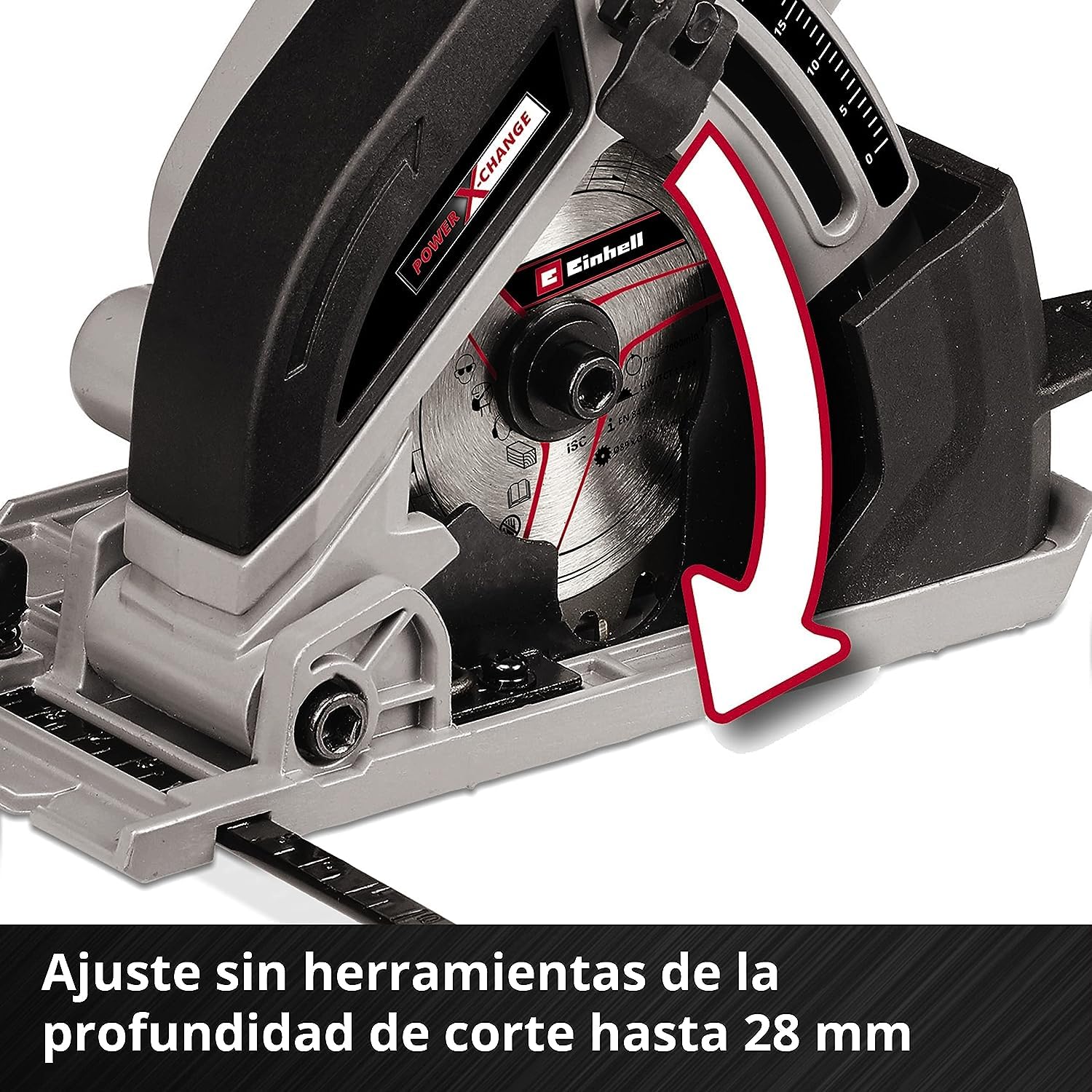 Einhell Minisierra circular manual con batería TE-CS 18/89 Li-Solo Power X-Change (18 V, iones de litio, Ø89 x Ø10 mm hoja, incl. hoja de sierra de metal duro, sin batería ni cargador)