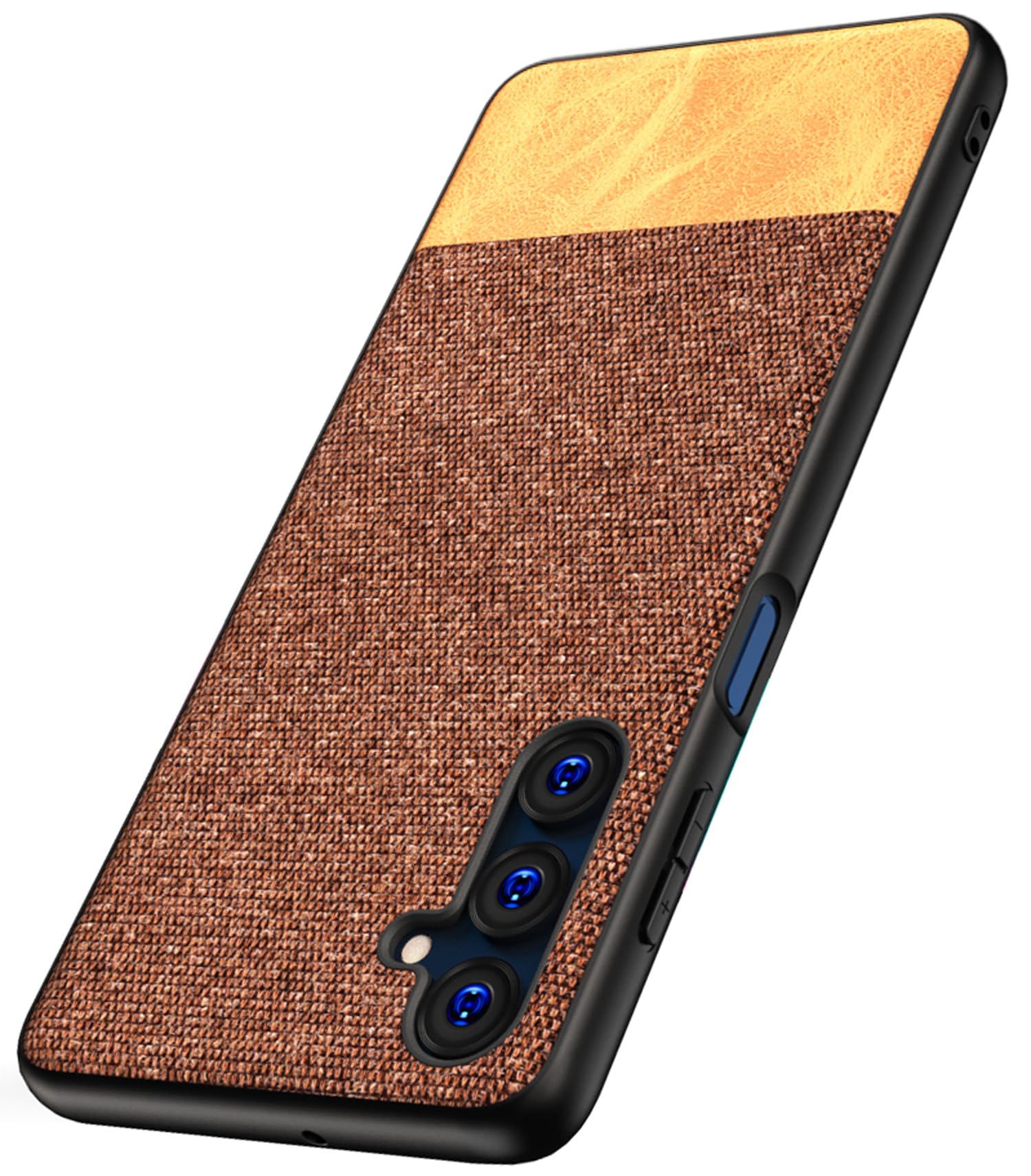 KAPA Soft Fabric & Leather Hybrid Protective Back Cover for Samsung Galaxy F54 | Shockproof Slim Hard Anti Slip Back Case (Brown) (B0CDGHMG9X) Amazon Price History, Amazon Price Tracker