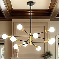 Vista 12 de Sputnik Araña de 12 Luces, Moderna de Mediados de Siglo, Lámpara de Techo de Altura Ajustable para Comedor, Isla de Cocina, Sala de Estar