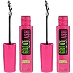 Maybelline Great Lash Curved Brush Washable Mascara, Volumizing, Lengthening and Curling Mascara, Very Black, 1 Count