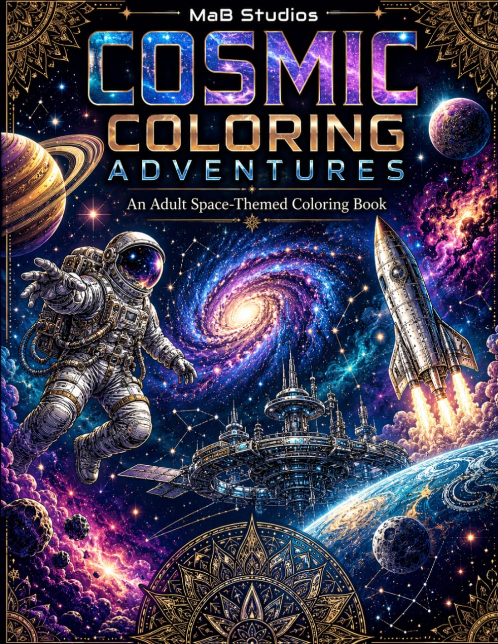 COSMIC COLORING ADVENTURES: An Adult Space-Themed Coloring Book