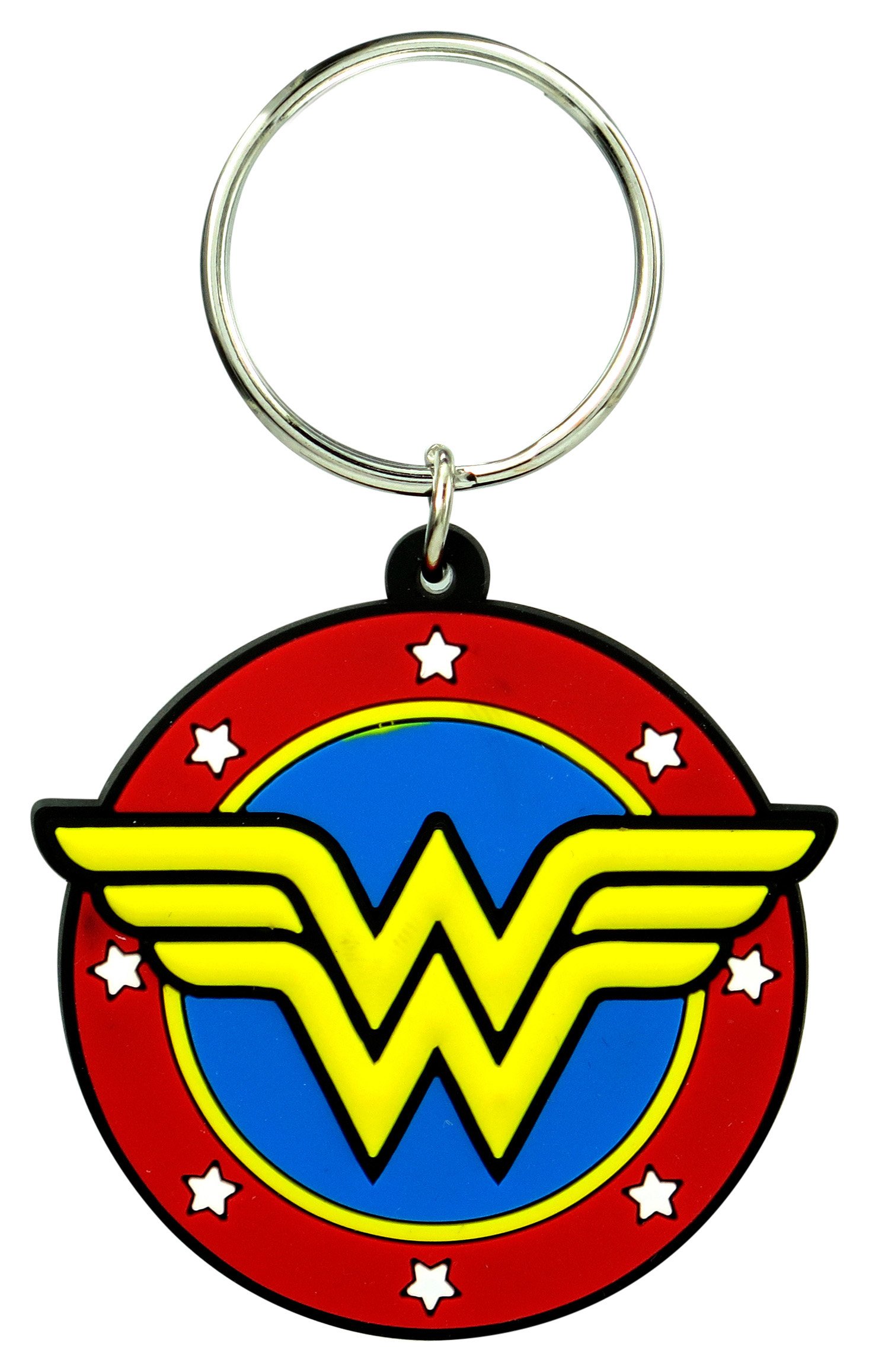 DC Llavero de PVC de tacto suave con logotipo de Wonder Woman, multicolor, 3 pulgadas