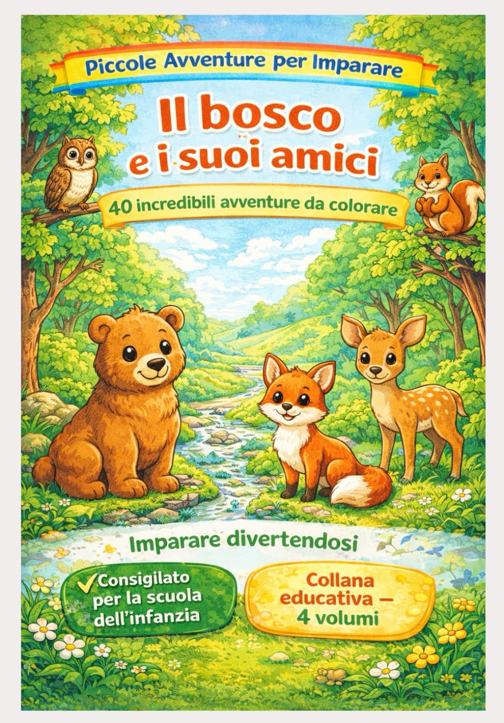 Il bosco e i suoi amici: 40 incredibili avventure da colorare – Consigliato per la scuola dell’infanzia