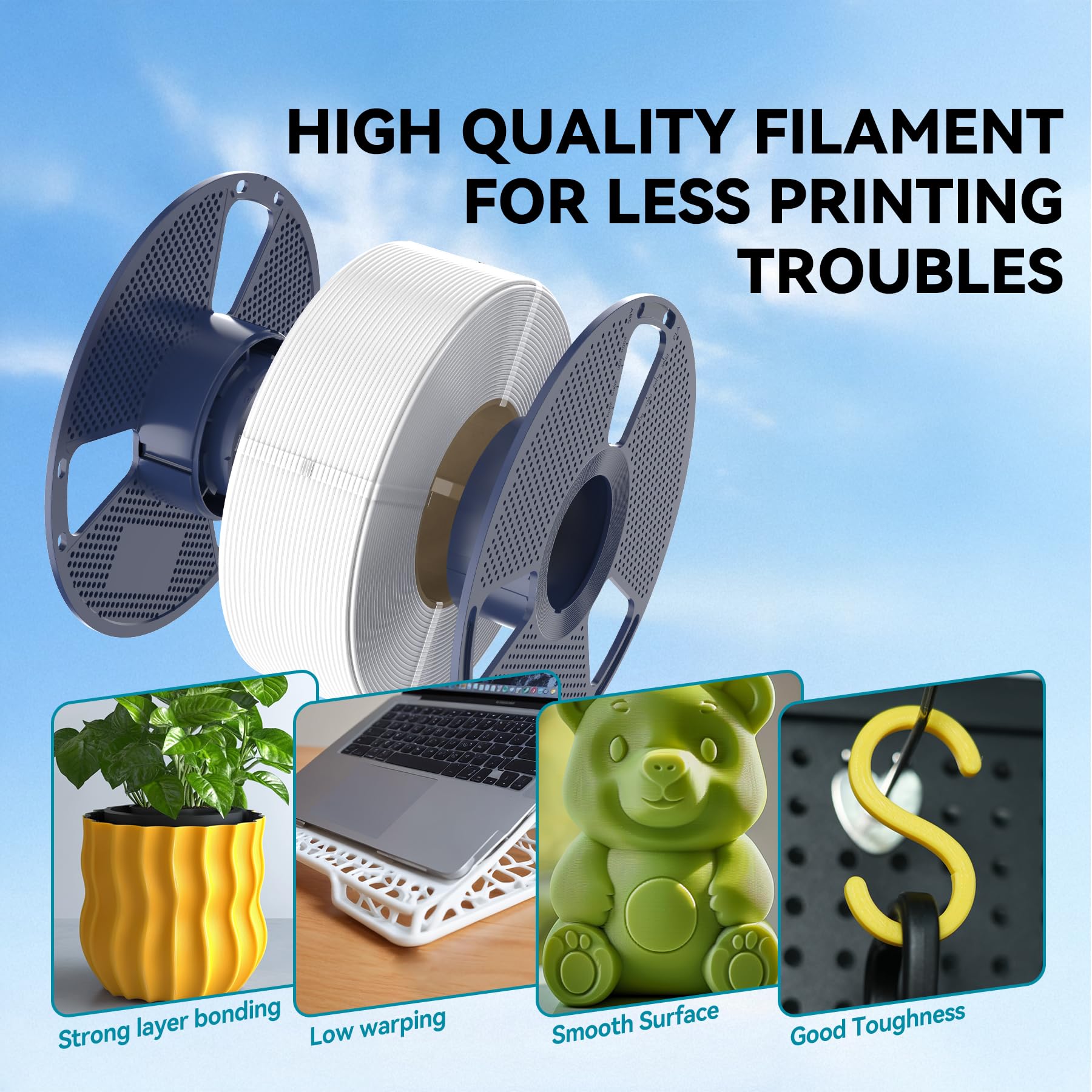 SUNLU PLA Filament 1.75mm 16 Farben Bundle 4KG Multicolor 3D Drucker Filament