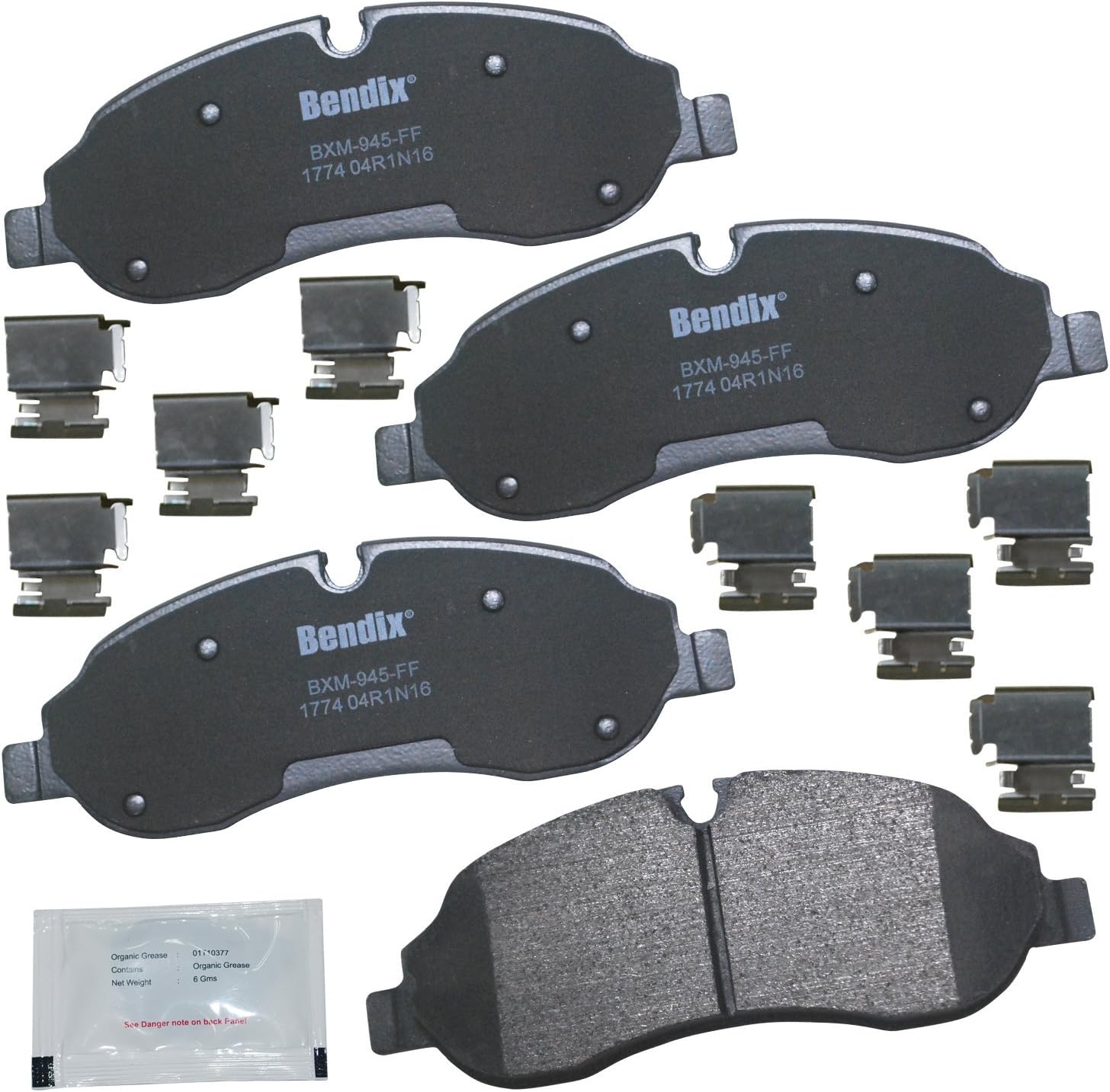 Bendix Priority1 CFM1774 Semi-Metallic Front Brake Pads for Ford Transit 2019-2017, Transit-150 2021-2015, Transit-250 2021-2015, Transit-350 2021-2015, Transit-350 HD 2023-2015