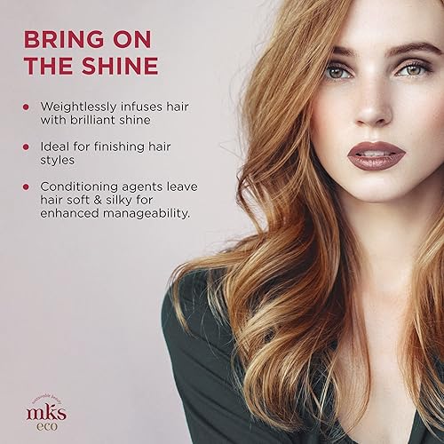 Miniatura 5 de MKS Eco Let It Shine aroma original 4 fl oz brillo y spray para el cabello refresca el brillo suaviza el encrespamiento y los vuelos con aceite de