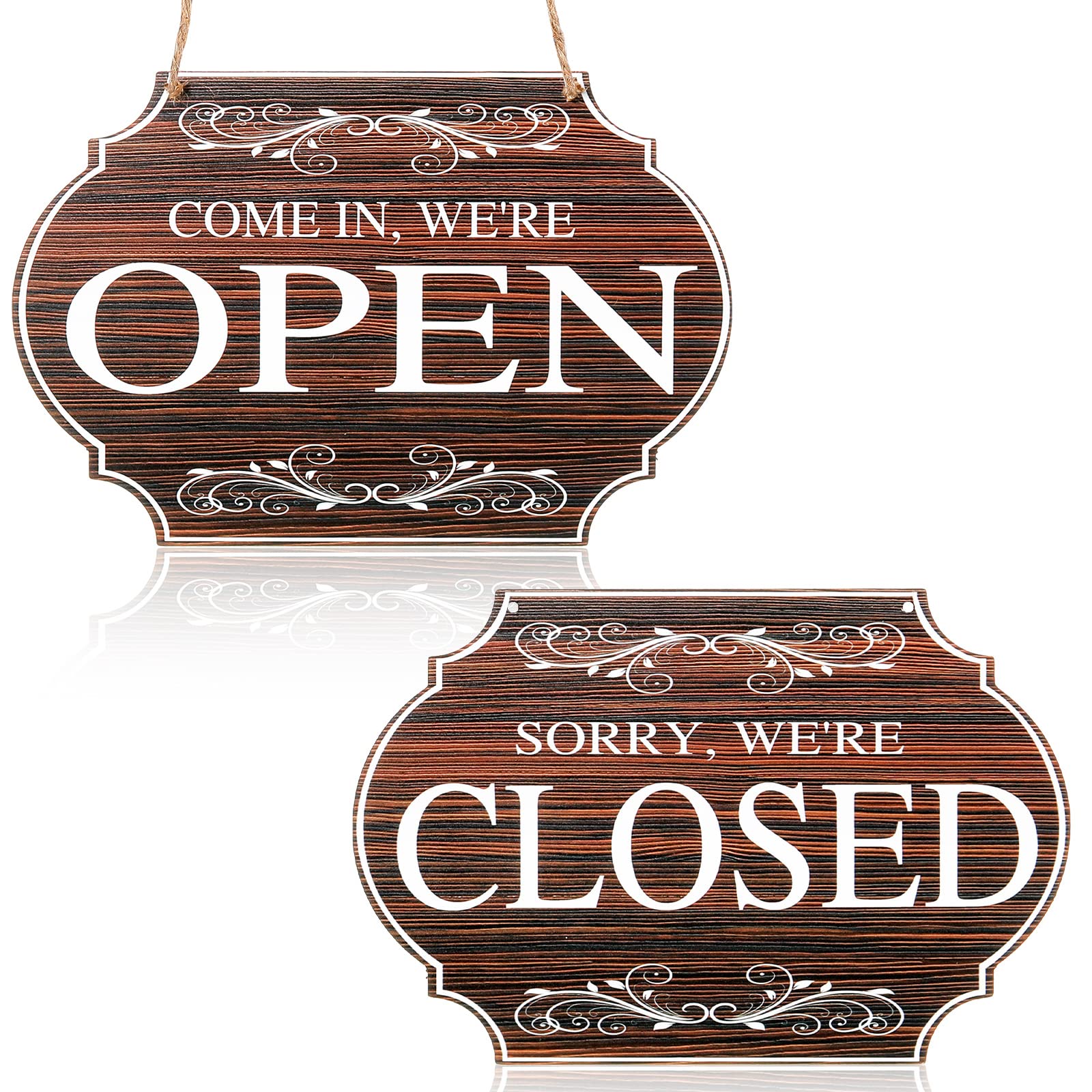 Open And Closed Wooden Vintage Signs Stock Photography