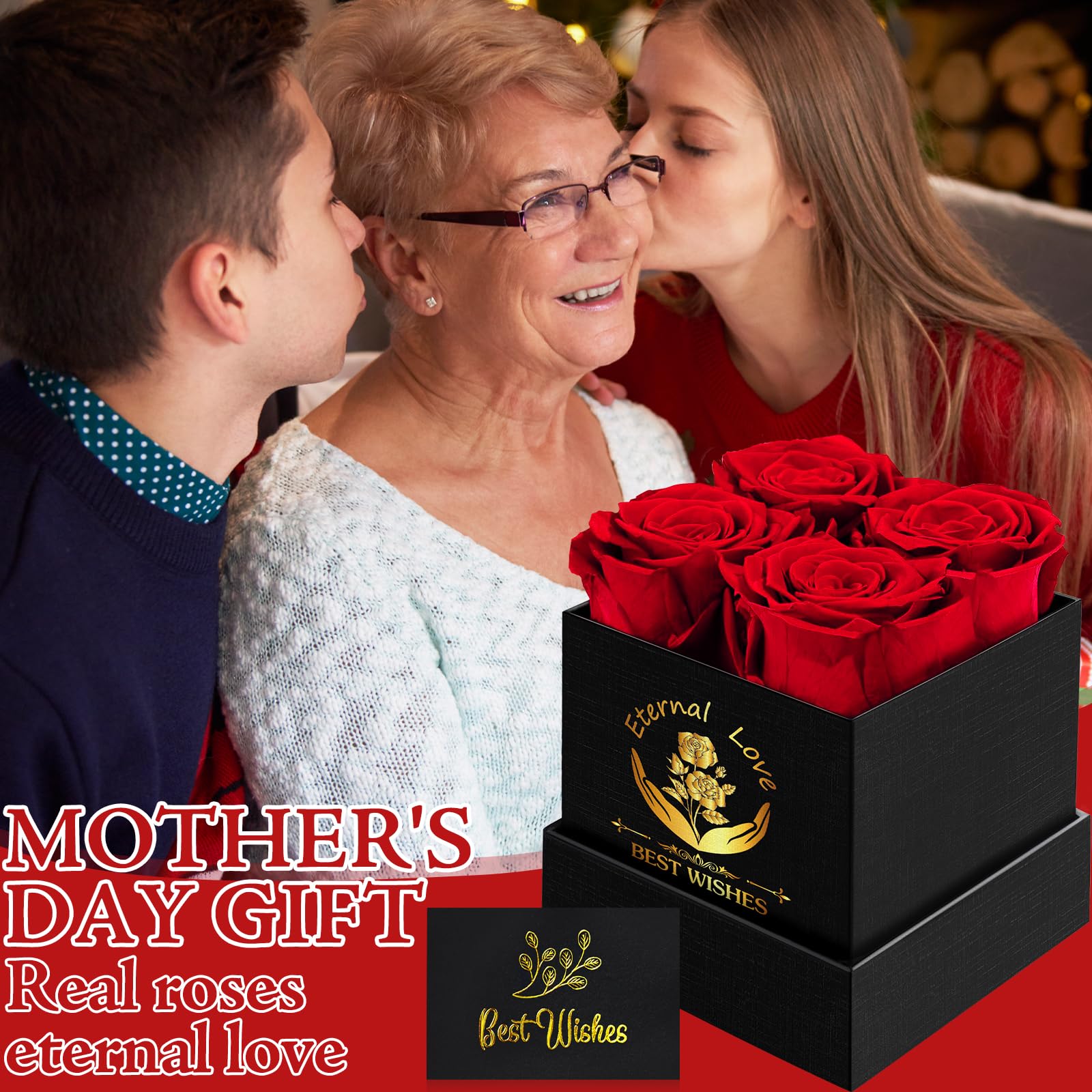 Rosa Eterna Conservata 5 Anni – Fiore Naturale In Vetro, Realizzata A Mano, Regalo Per Anniversario, Festa Della Mamma, San Valentino