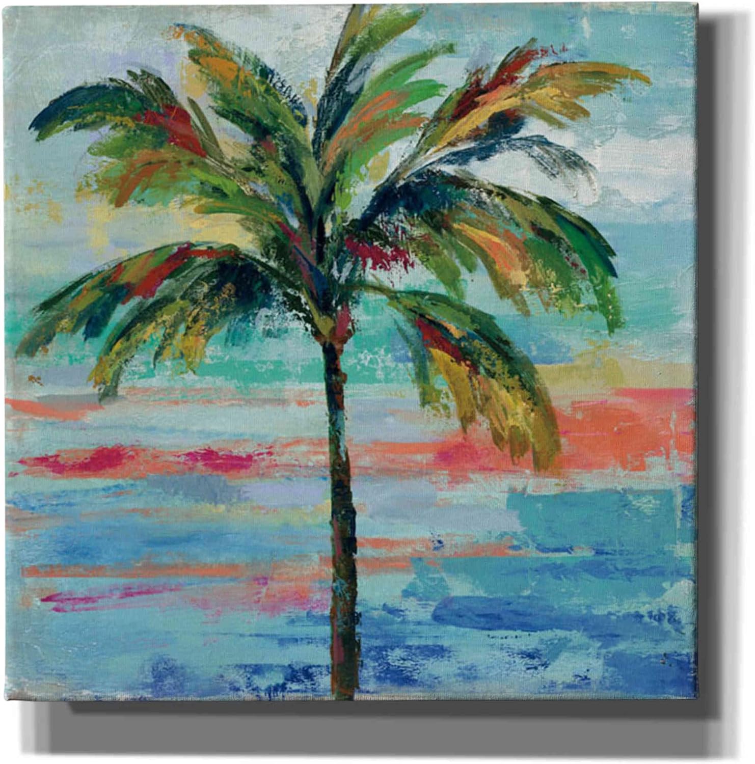 Epic Graffiti 'California Palm II' by Silvia Vassileva, Canvas Wall Art, 12"x12"