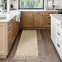 Vista 56 de MitoVilla Juego de 2 alfombras de baño estilo bohemio de granja, 2 unidades, 2 x 3 pies + 2 x 4.3 pies, alfombra de pasillo pequeña color marrón