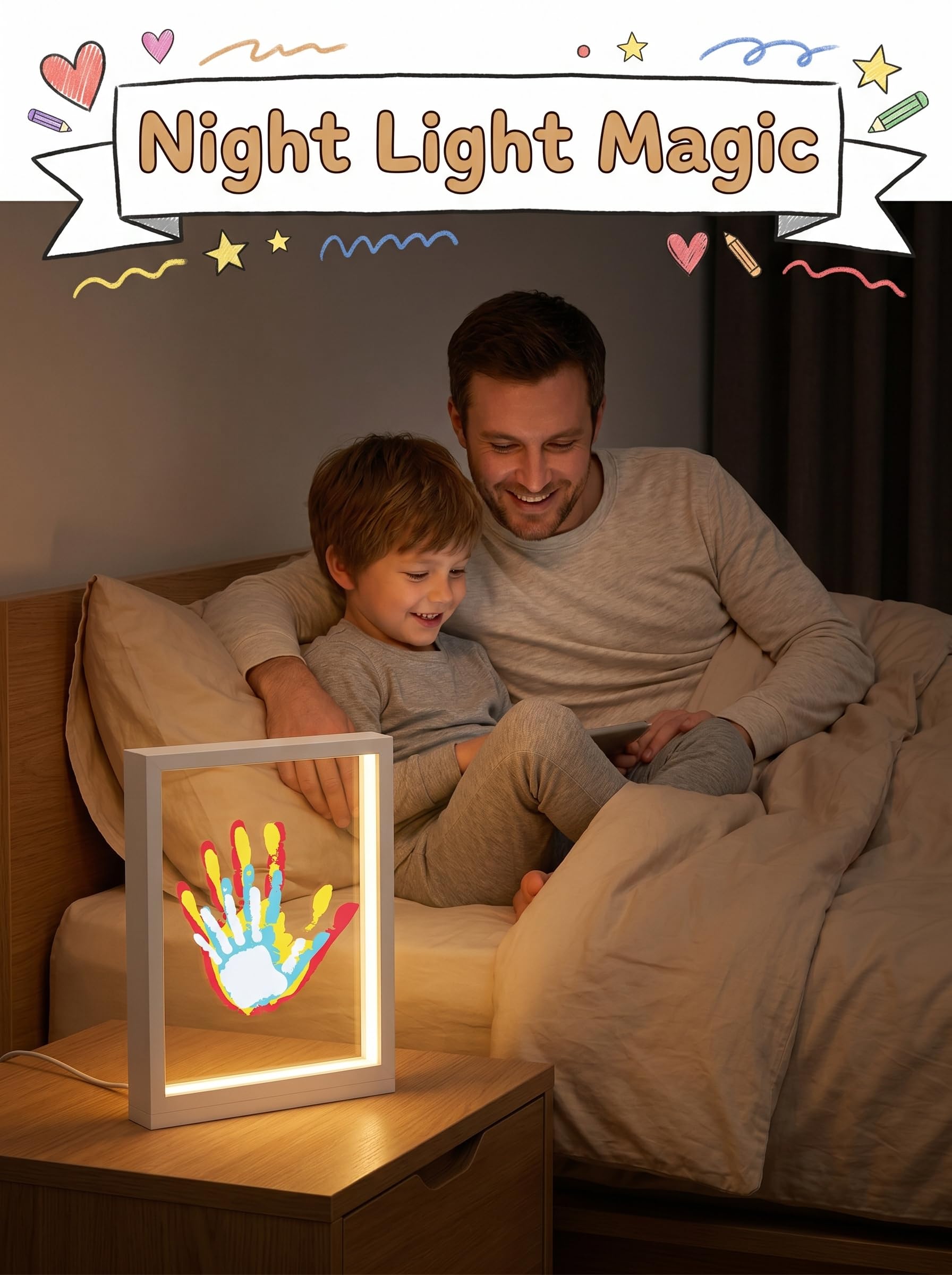Fuerdich Kit de impresión de manos para familia, manualidades con niños, color blanco