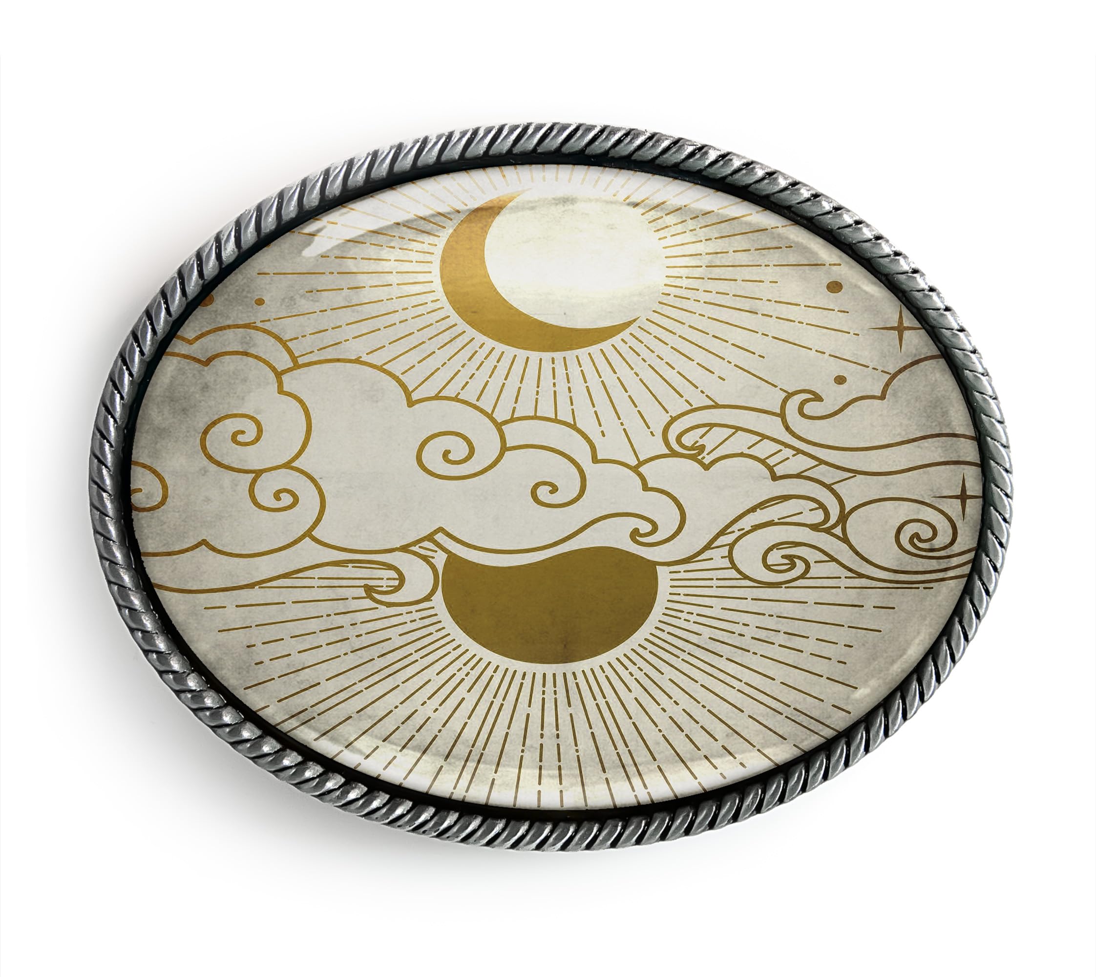 Minimalist Sun and Moon Belt Buckle - Celestial Light Handmade Artisan Buckle
