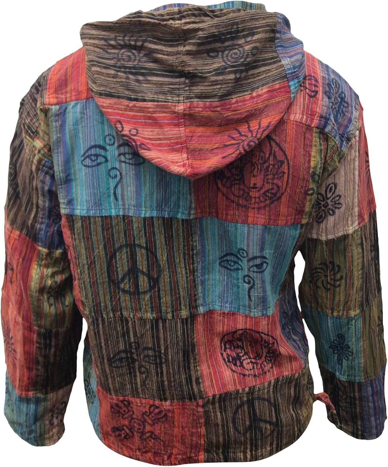 Shopoholic Fashion Mens Stripe Patchwork Grandad Hoodie Grandad Shirt - Image 6