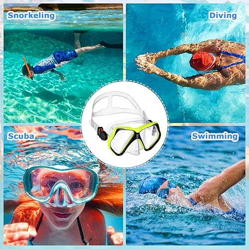 Miniatura 7 de Chuangdi 6 gafas de buceo para adultos con cubierta para la nariz, máscara de buceo de cristal, máscara de buceo antiniebla, gafas de natación