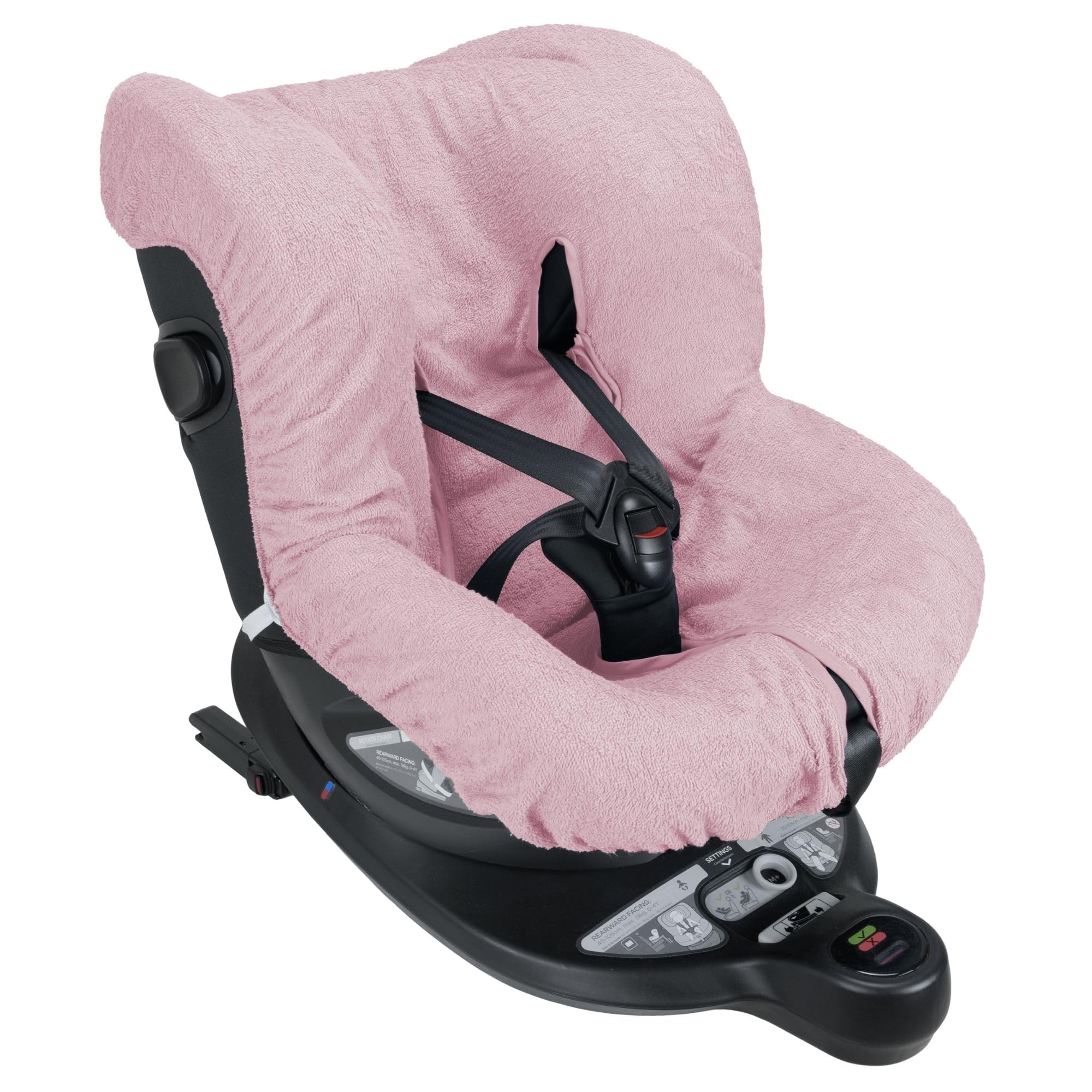 Babysanity® Morbido Copri Seggiolino Auto Universale 0/18 In Doppia Spugna Di Cotone 100% Copri Seduta Lavabile Con Passaggio Cinghie -Made In Italy- (Rosa)