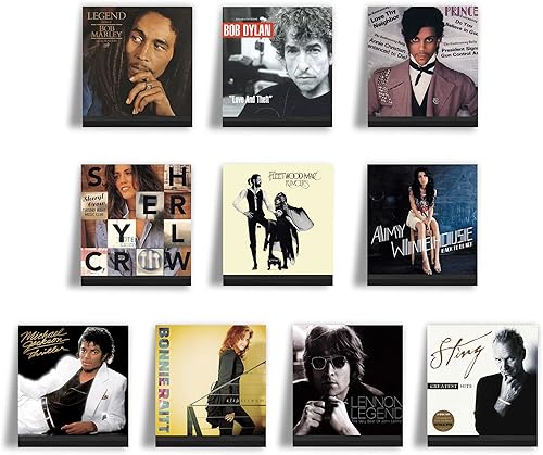 Miniatura 1 de Ilyapa Estante de pared de vinilo de madera, paquete de 10 unidades, soporte para álbum de discos negro para mostrar tu LP