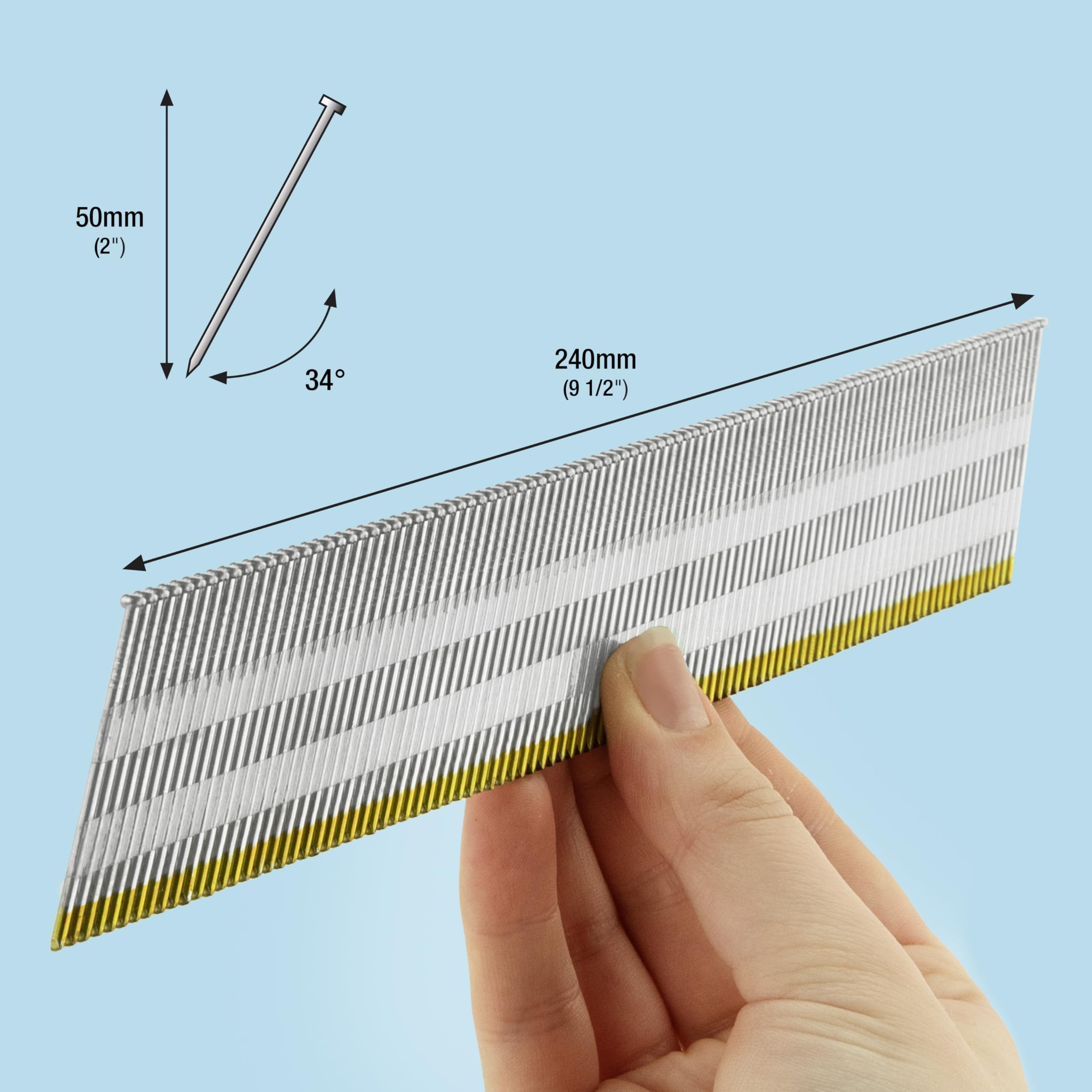 Tacwise 0406 Clous de Finition Galvanisé à Angle DA 15G/50 mm, Lot de 4000 | Tête en 'D'