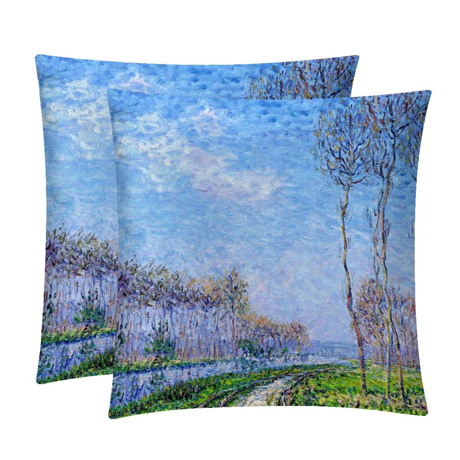 Housse de coussin lombaire décor de maison de ferme pour canapé de salon chaleureux