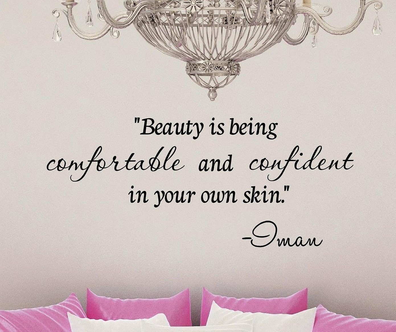 Click Down Beauty is being comfortable and confident in your own skin Wall Art Inspirational Quotes and Saying Home Decor Decal Sticker