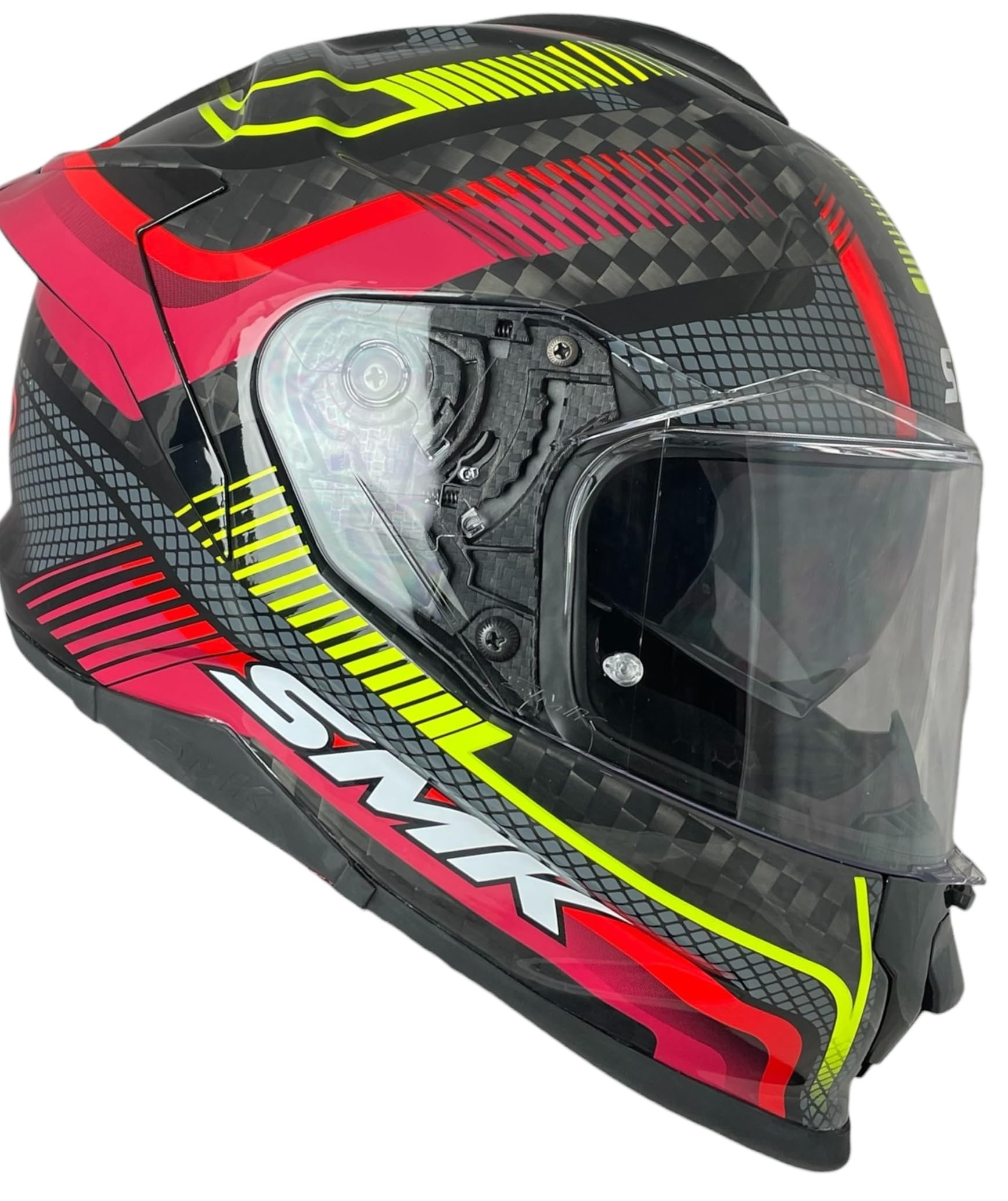 Casco Integral de Moto SMK Titan Carbon Razor GL234 – Fibra de Carbono Decorado Brillo, Ligero, Deportivo, y Visor Antirrayas (L 59/60)