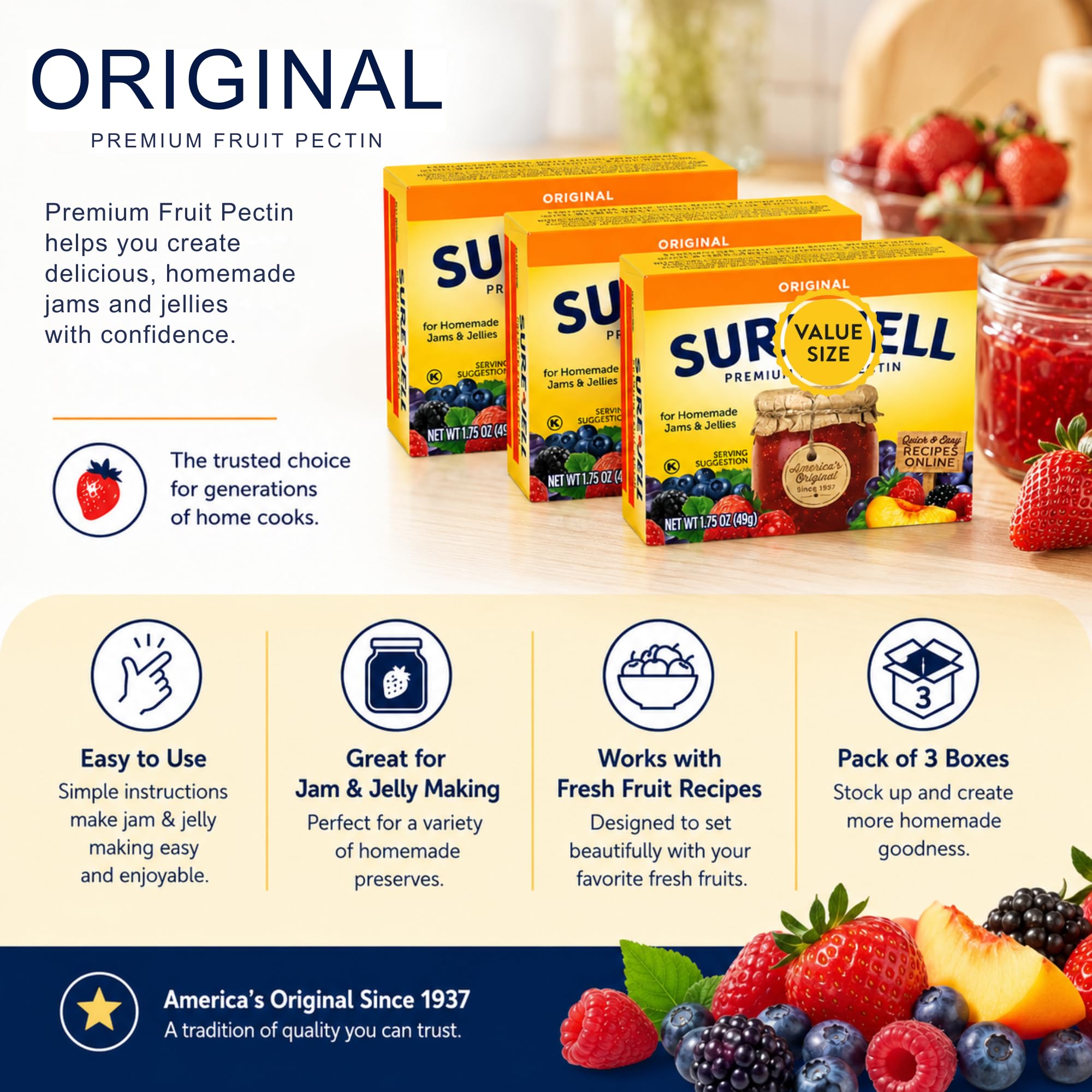 Amazon.com : Sure-Jell Original Fruit Pectin for Canning – Pack of