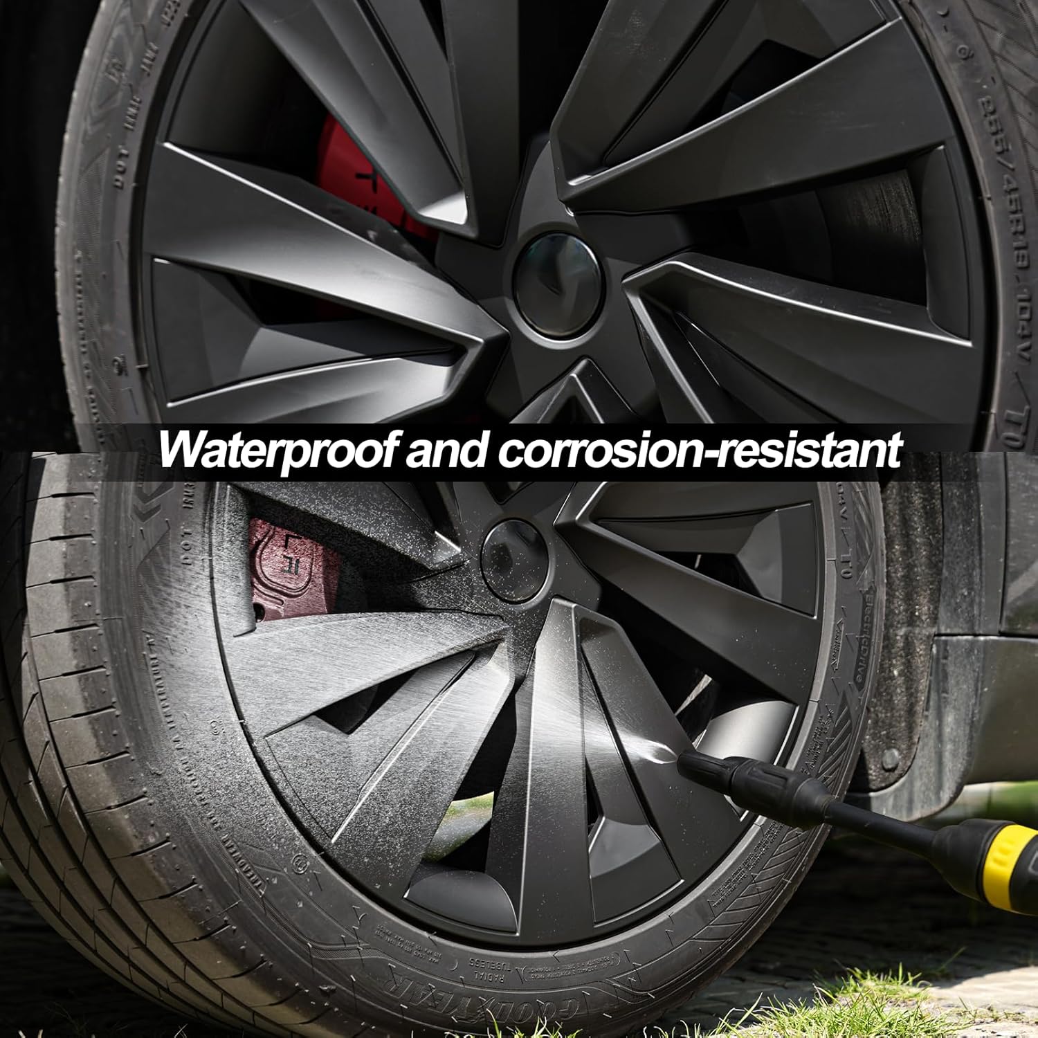 4Pcs Model Y Juniper Wheel Covers 19 Inch for Tesla Wheel Spiral Style Aero Hubcaps Model Y Juniper Accessories 2025.03+(for a Free T-Shaped Sign, Please Contact Customer Service.)