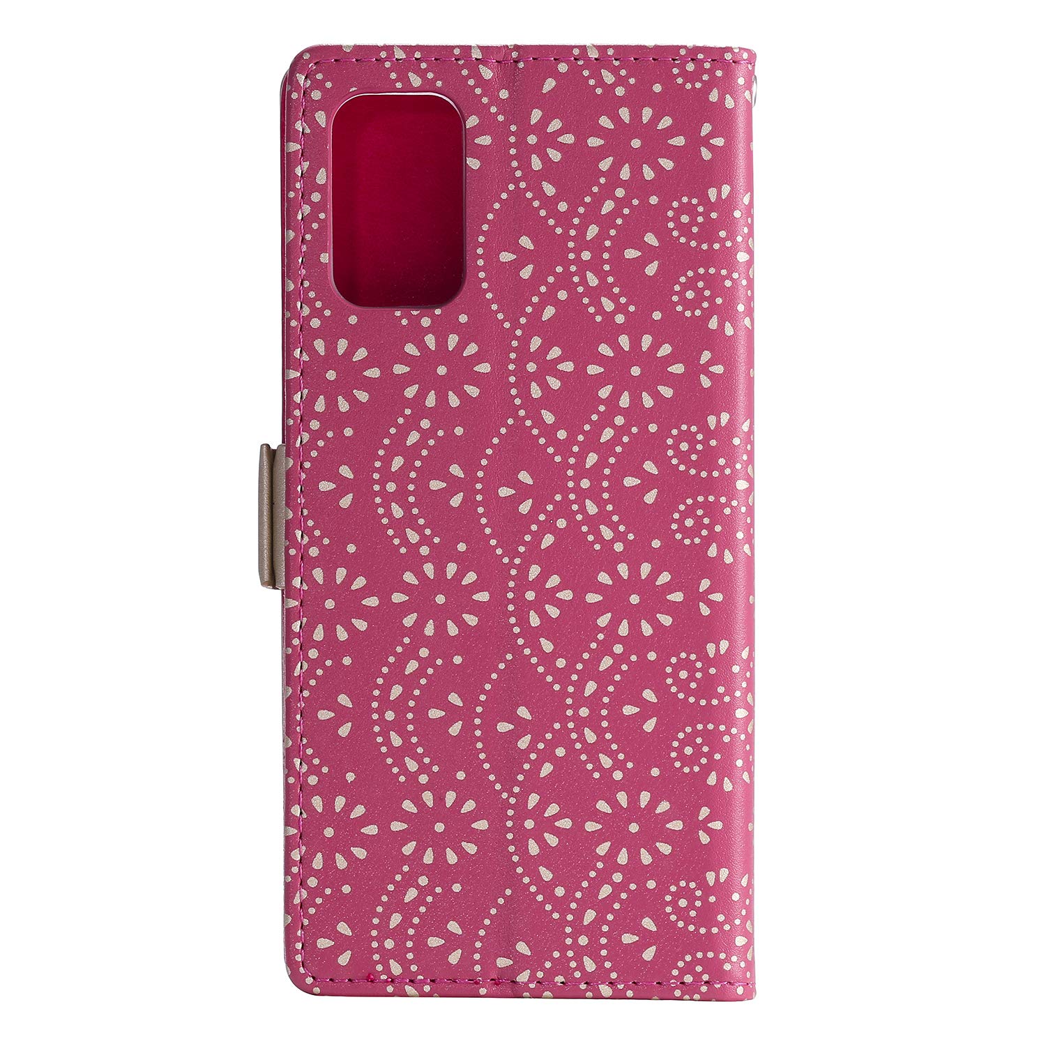 Artfeel Cerniera Portafoglio Custodia per Samsung Galaxy A71 5G,Cover Bling Brillante Glitter Pelle Caso con Porta Carte,Flip Chiusura Magnetica Supporto Cover con Tasca Cinturino-Rosa Rossa