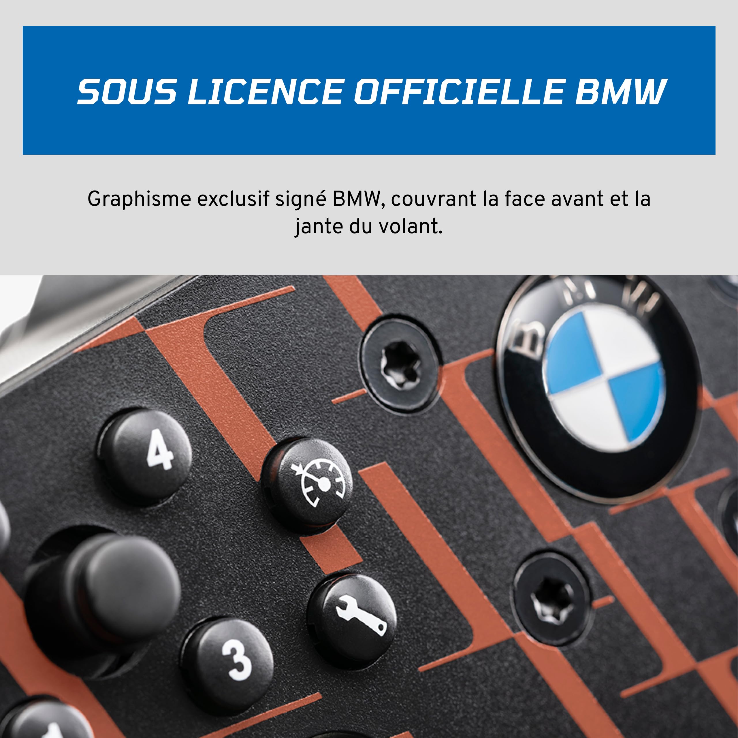 FANATEC Sim Racing Volant CSL BMW – PC, PS5, PS4 | Poignée Caoutchoutée, Écran LED, RevStripe, Palettes Métalliques
