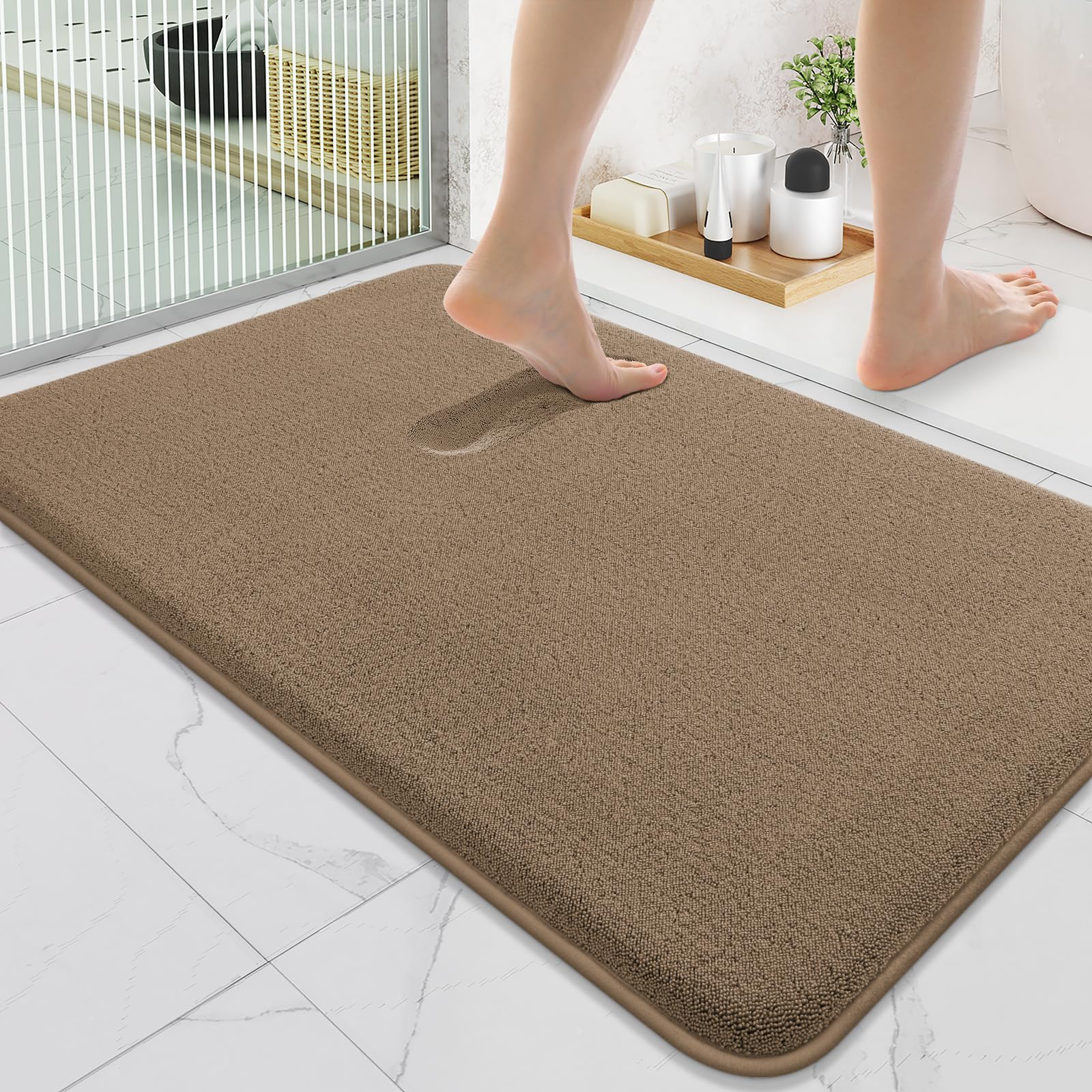 Smiry Smiry Memory Foam Bath Mat 36x24, Extra Soft Absorbent Bathroom Rugs