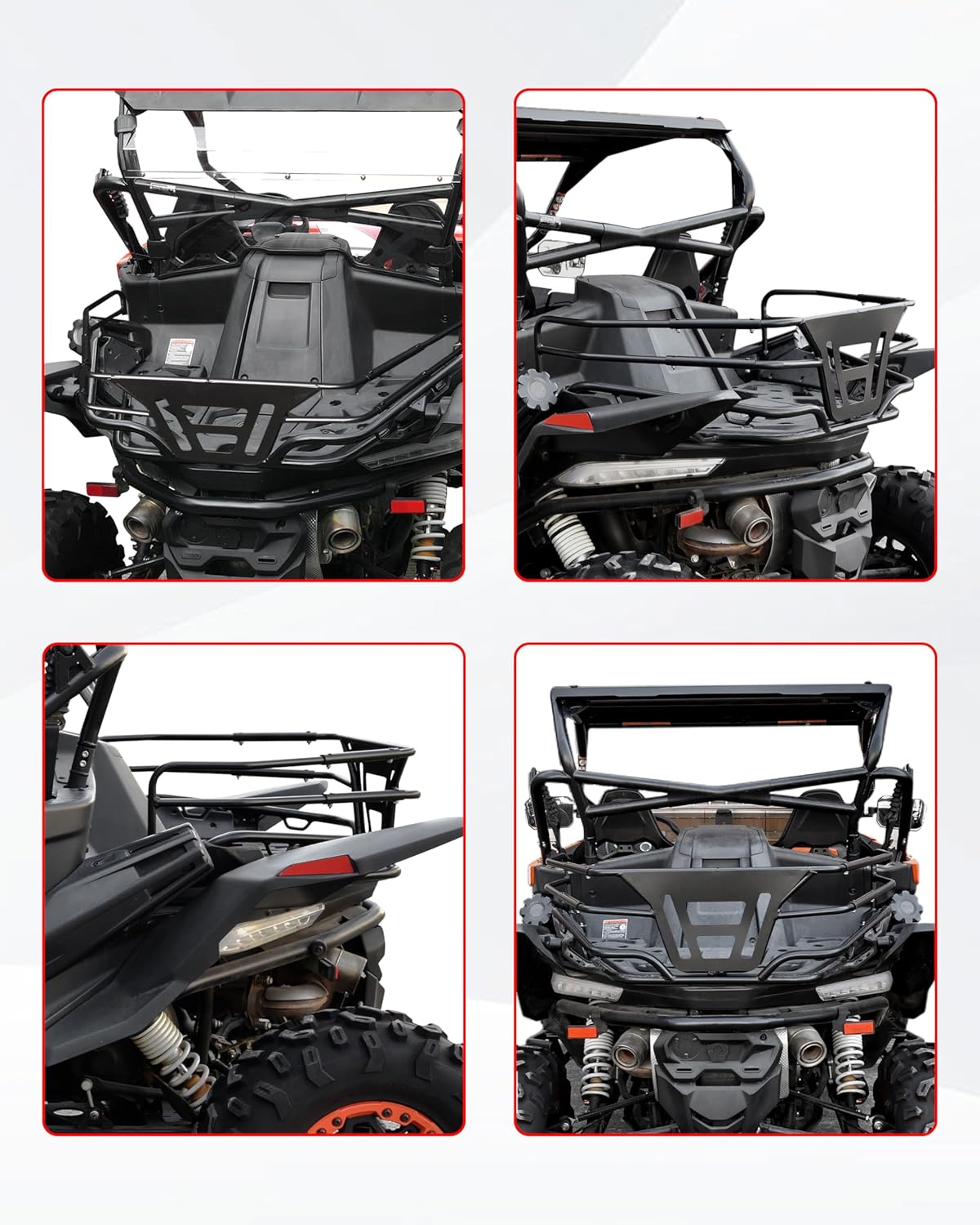 Cargo Rack for ZForce 950, Heavy Duty Steel Conbined Rear Bed Enclosure Tailgate Extender Storage Rack Cargo Anchor Points for CFMOTO ZForce 950 HO EX Sport 2020-2024 Accessories