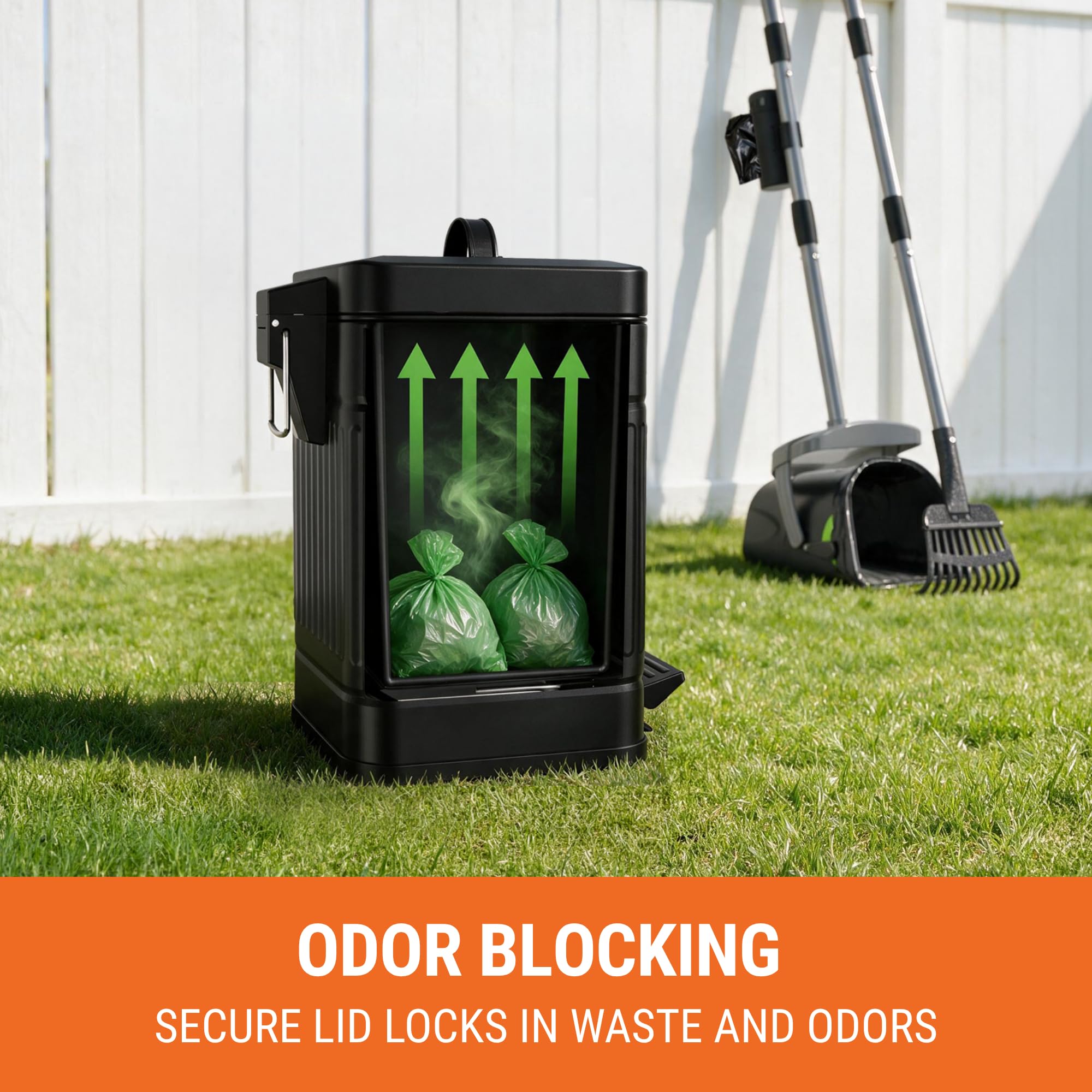 Pupzle Dog Poop Can - Odor Blocking Outdoor Bin -3