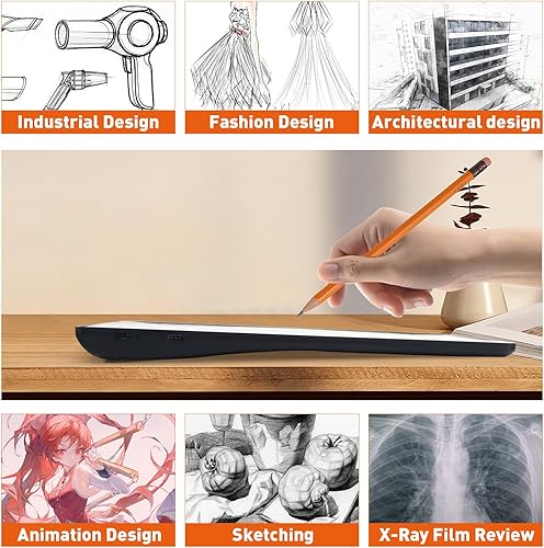 Miniatura 5 de iVAOOZE - Caja de luz recargable A4, almohadilla de luz magnética inalámbrica para trazado, 5 niveles de brillo, mesa de luz para manualidades,