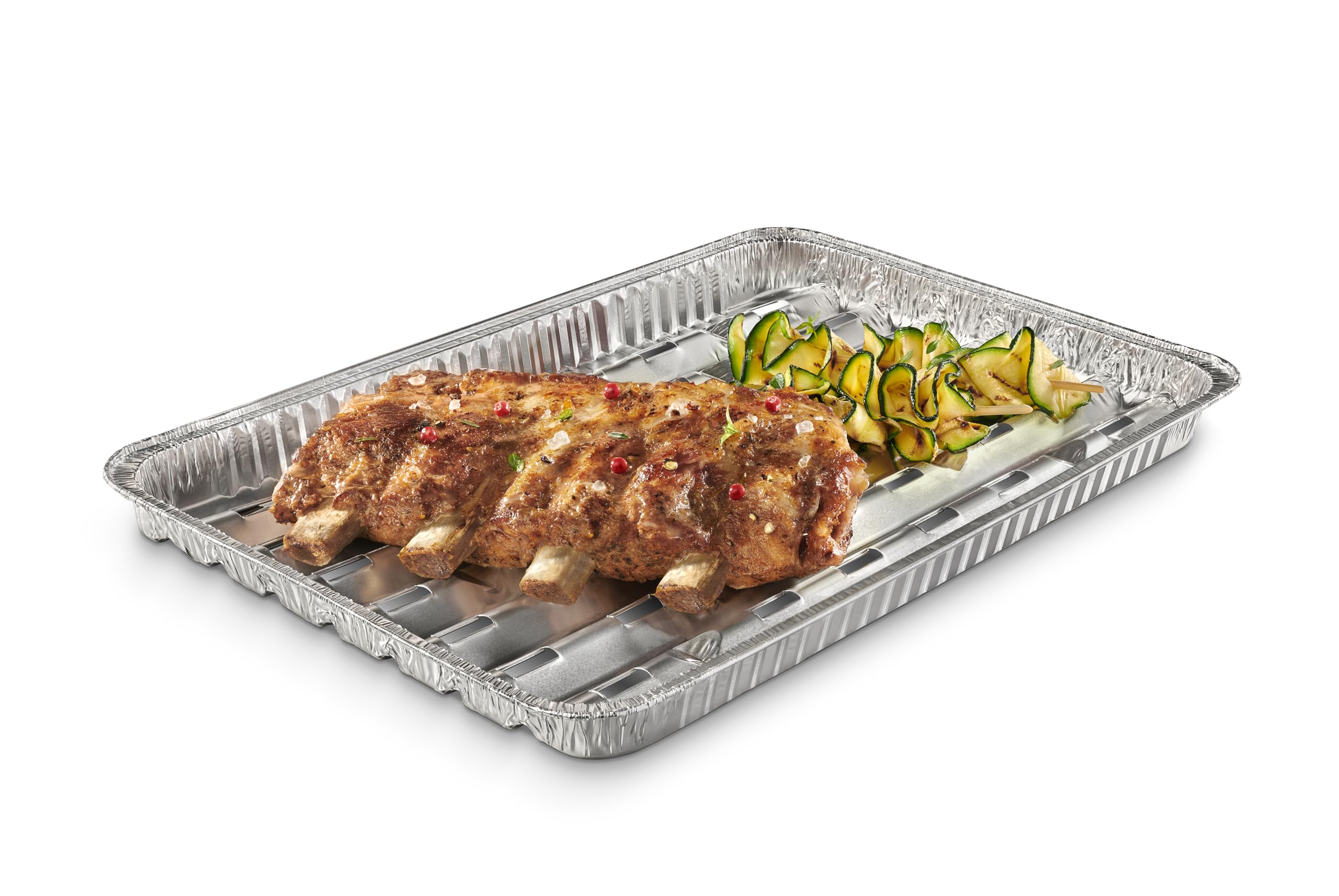 Cuki Griglie bbq in alluminio, monouso, 3 pezzi, per barbecue e grigliate, adatte anche in forno