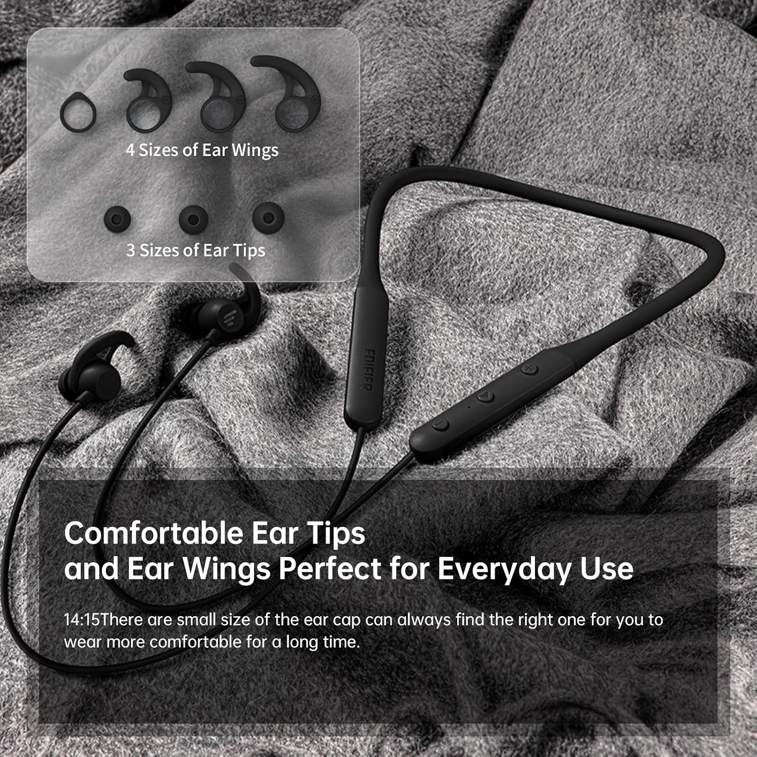 Various sizes of ear tips and ear wings